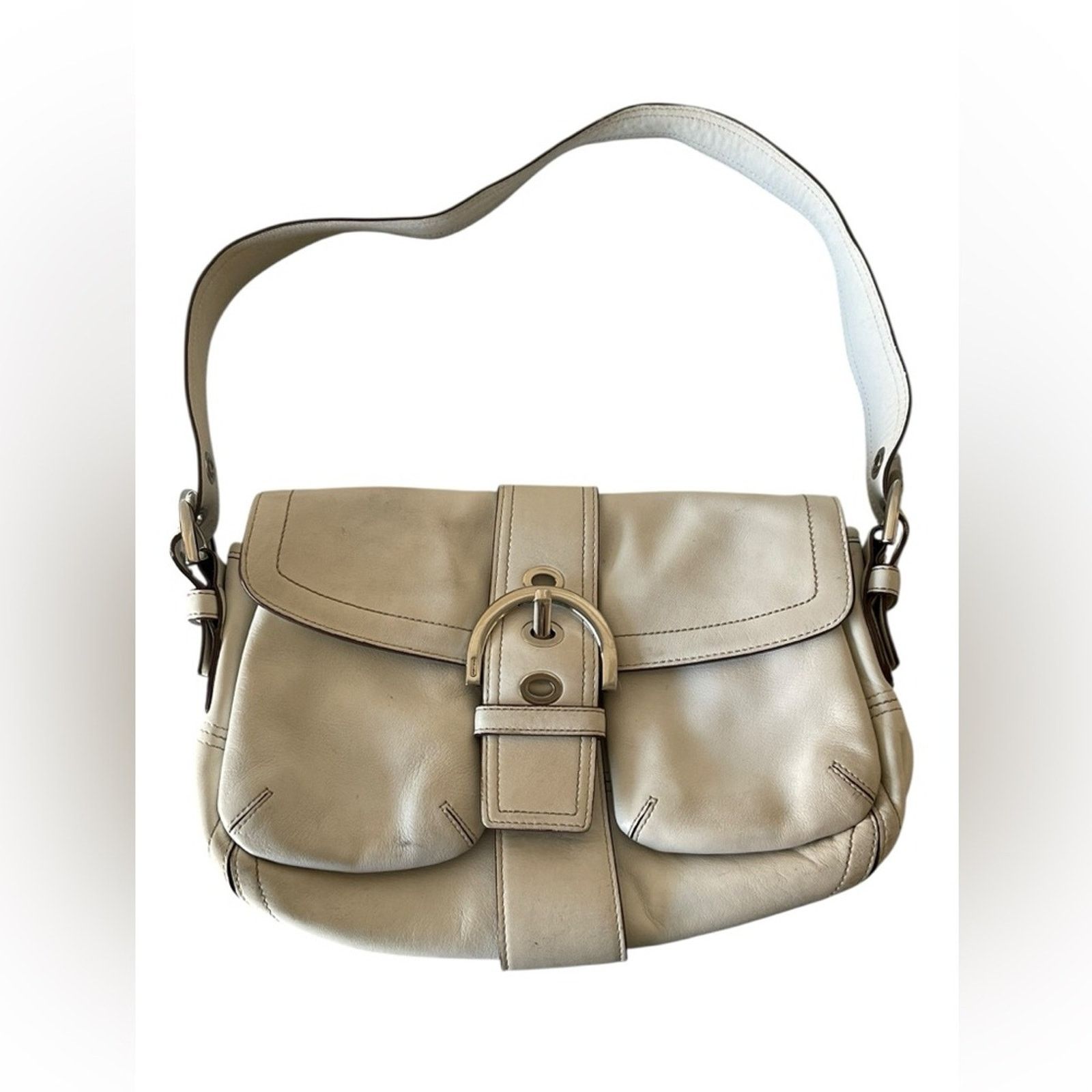Coach Coach Soho Shoulder bag Handbag #9434 White Leather Y2K Size ONE SIZE - 3 Thumbnail
