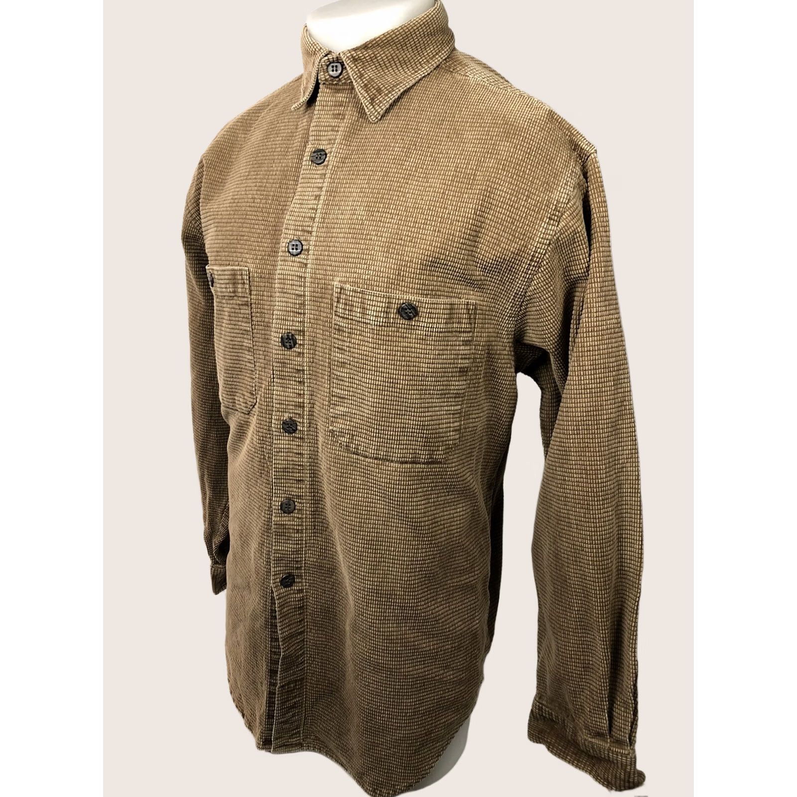 The Territory Ahead VINTAGE Territory Ahead Heavy Duty Mens L Brown Textured Camping Shirt Size US L / EU 52-54 / 3 - 1 Thumbnail