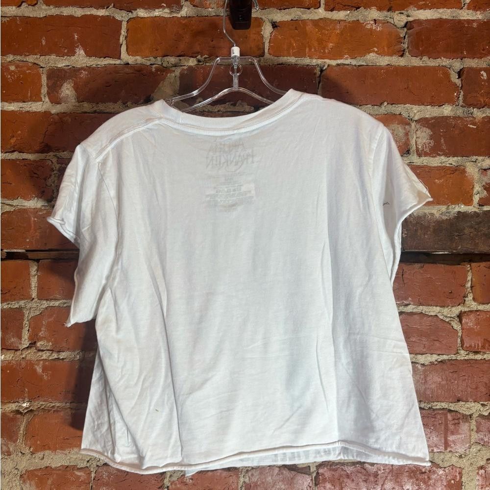 Designer Aretha Franklin medium white graphic preowned cropped tshirt Size US M / EU 48-50 / 2 - 2 Thumbnail
