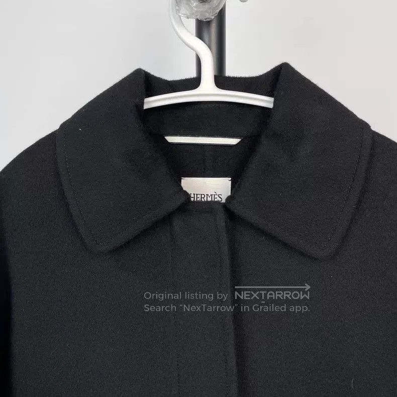 Hermes Hermes Black Cashmere Coat Size XXS / US 00 / IT 34 - 3 Thumbnail
