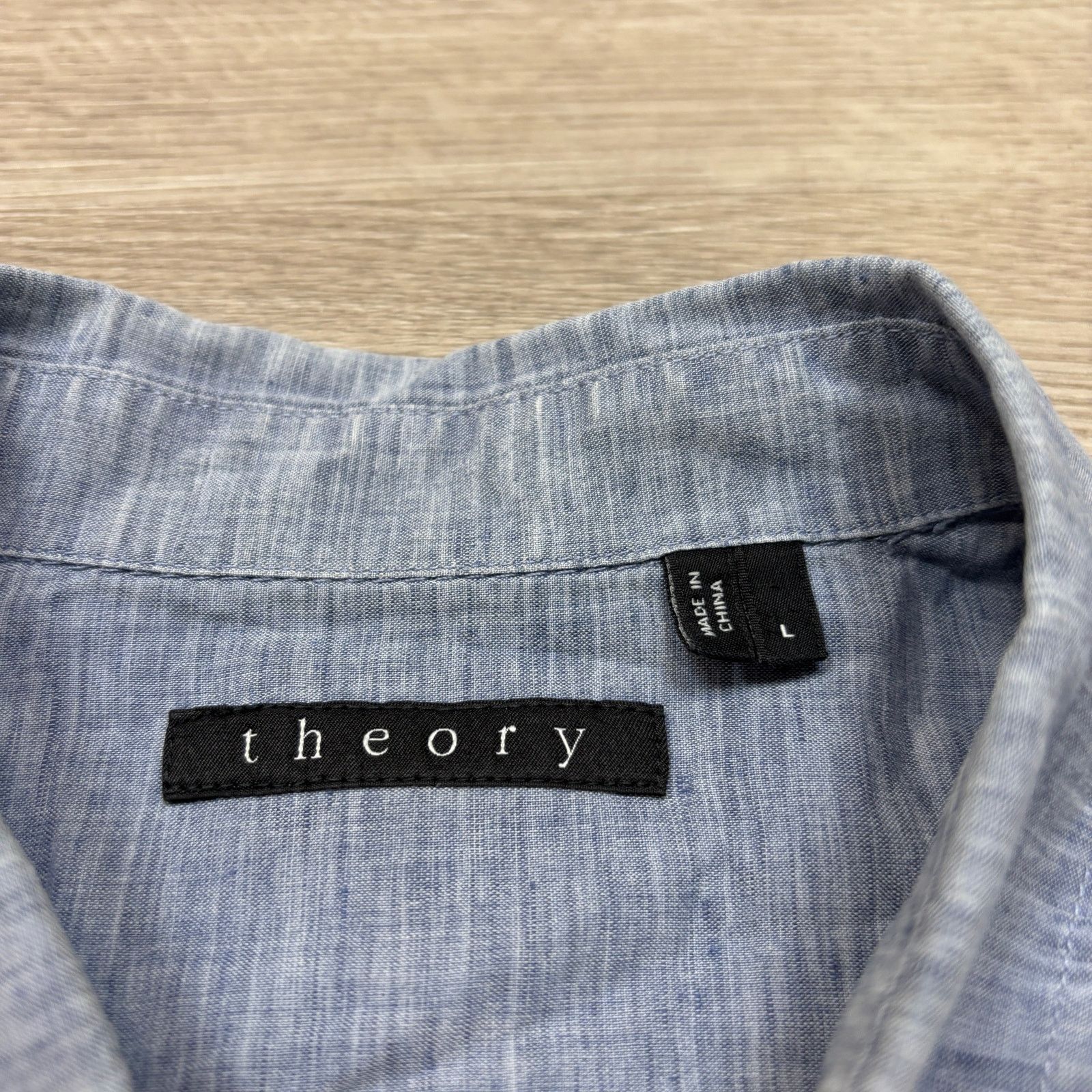 Theory Theory Rotuma Linen Blend Chambray Button Up Shirt Large Size US L / EU 52-54 / 3 - 4 Thumbnail