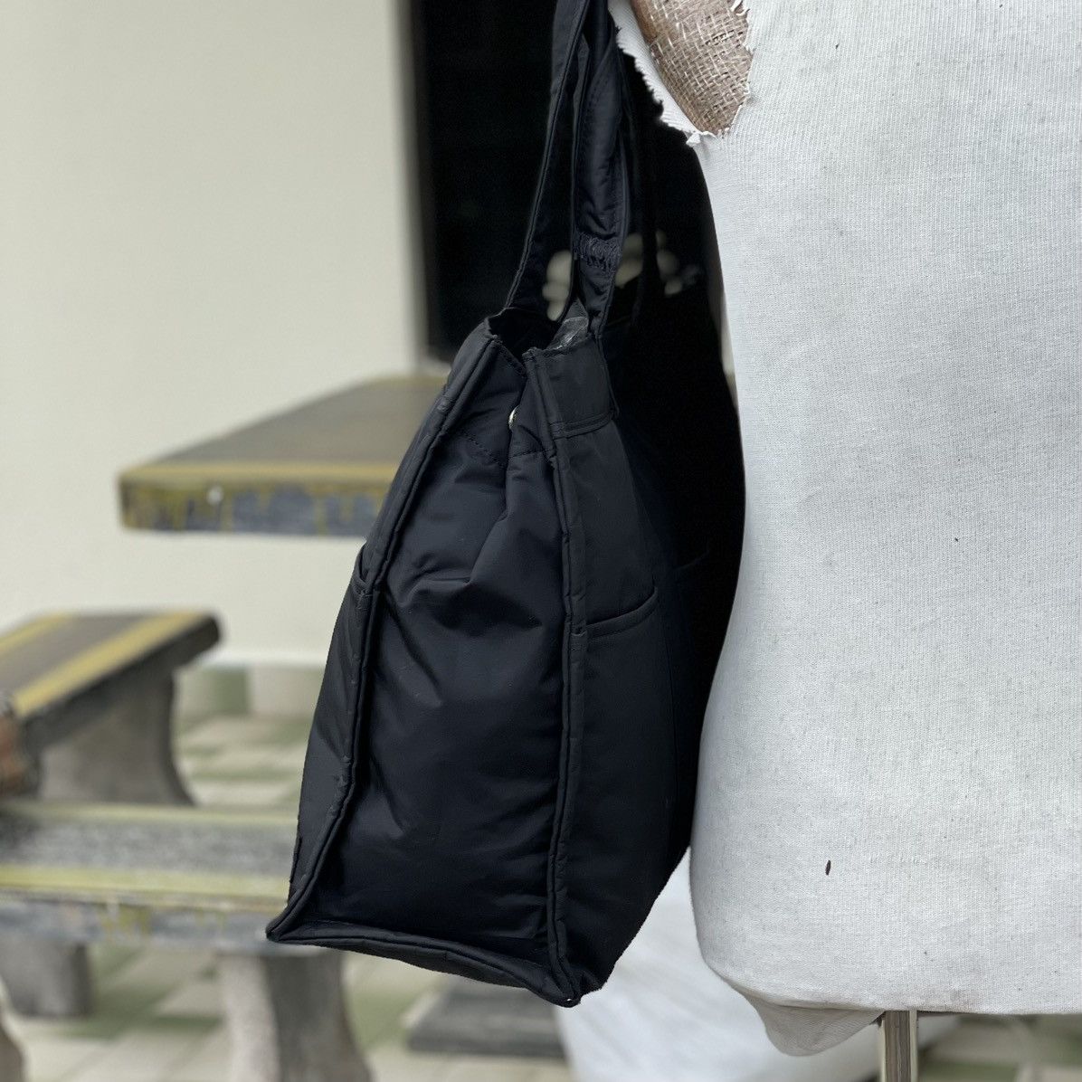 Head Porter × Japanese Brand × Porter Distressed Head Porter X Black Beauty Nylon Black Tote Size ONE SIZE - 3 Thumbnail