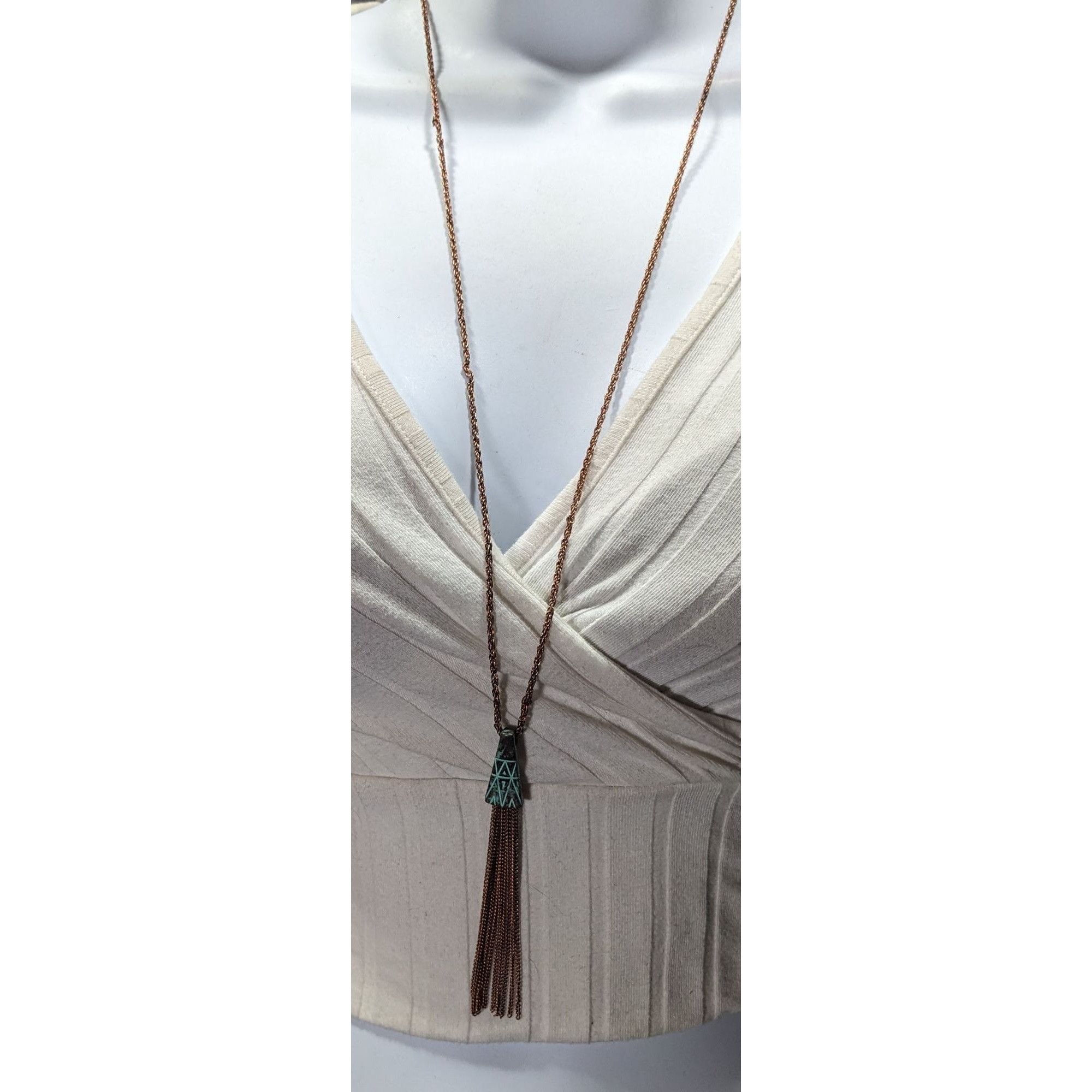 Other Bohemian Copper Tone Southwestern Patterned Tassel Necklace Size ONE SIZE - 4 Thumbnail