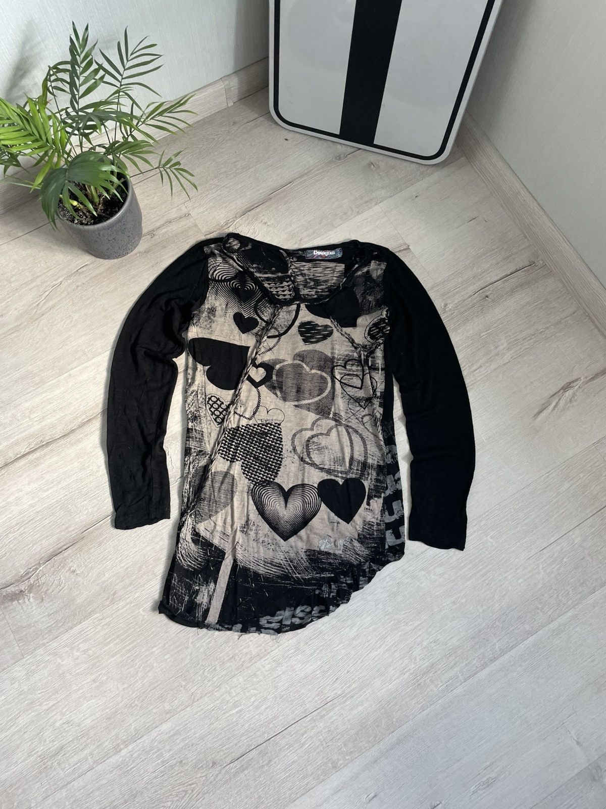 Desigual × If Six Was Nine Vintage Cyber Y2k Desigual Longsleeve Full Print 2000s Grung Size M / US 6-8 / IT 42-44 - 1 Thumbnail