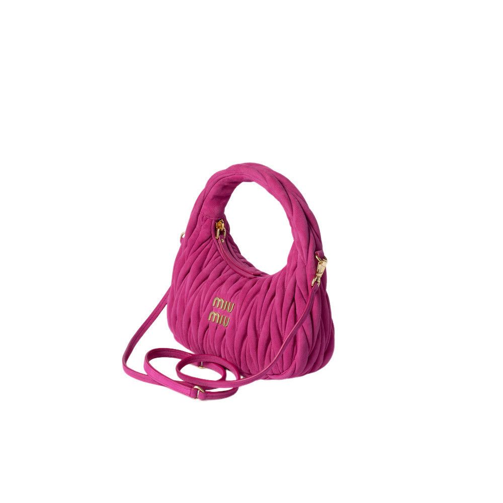 Miu Miu MIU MIU Wander Small $2950 Fuchsia Suede Hobo Bag New And Au Size ONE SIZE - 2 Thumbnail
