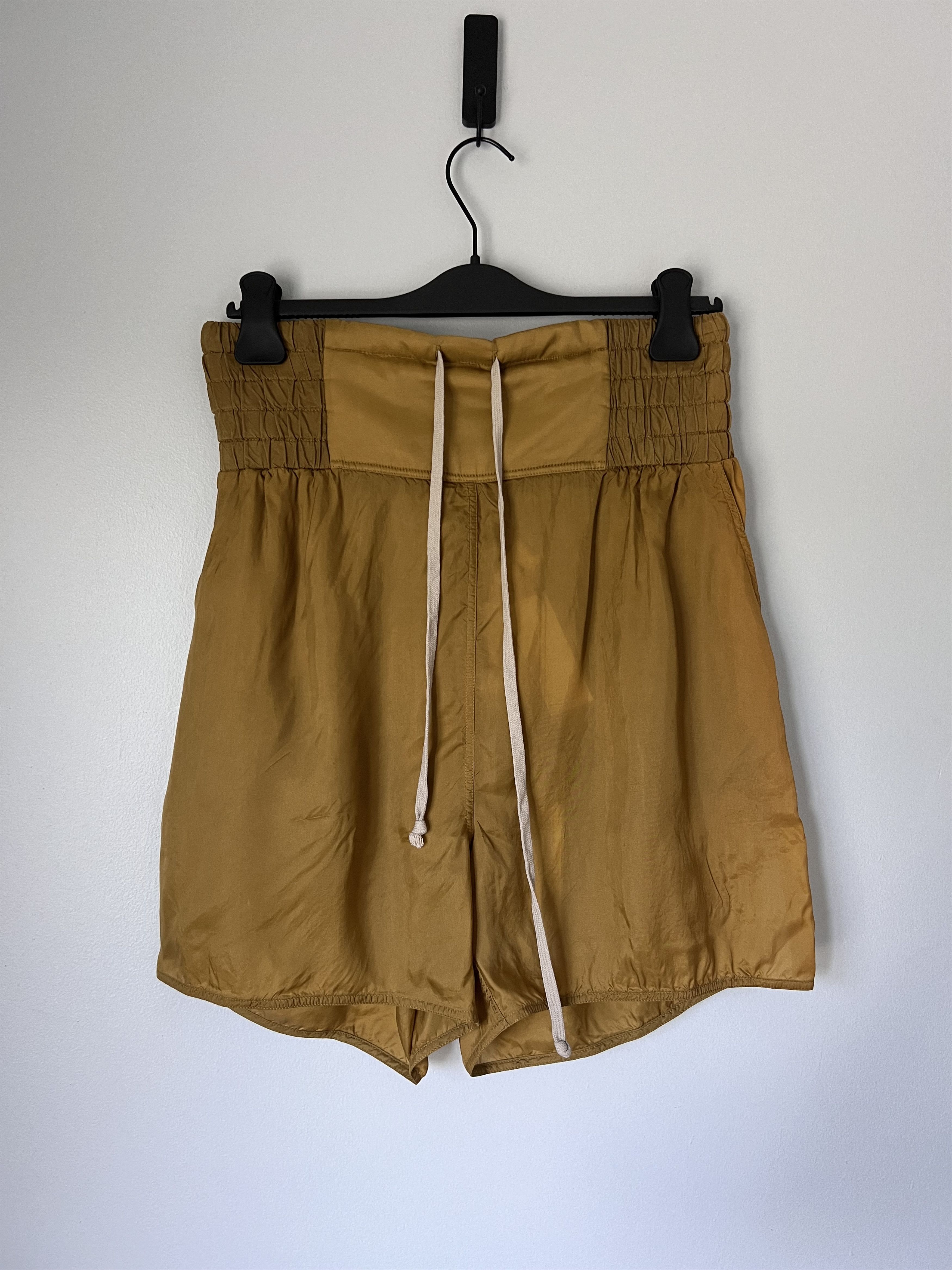 image of Rick Owens Boxing Shorts In Sulphate Yellow, Men's (Size 34)