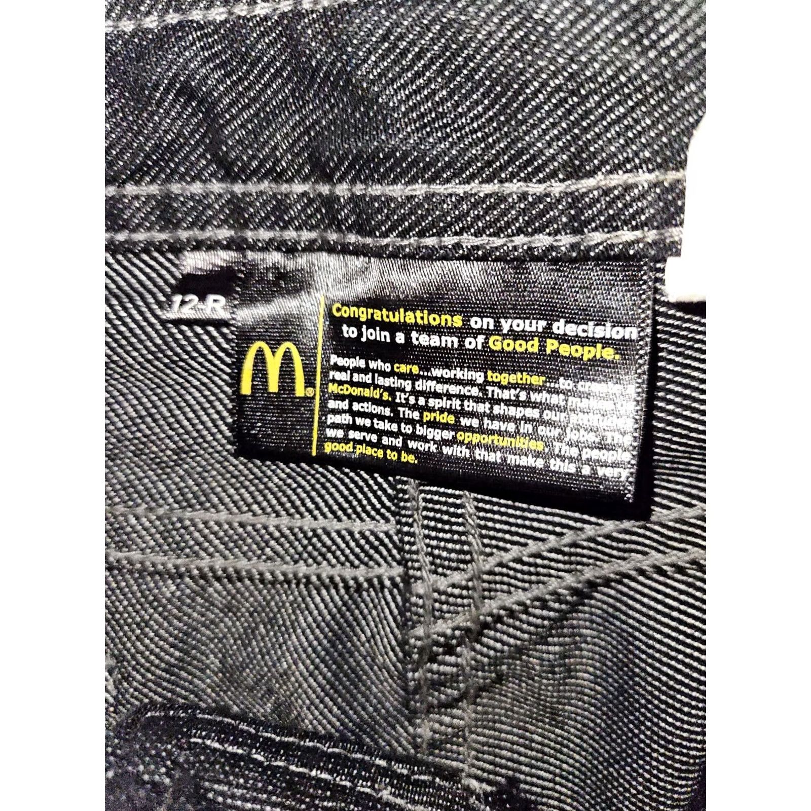 Vintage McDonald's Women's Jeans 12 Regular Black Mid Rise Stretch Pants Size 34" / US 12 / IT 48 - 2 Thumbnail