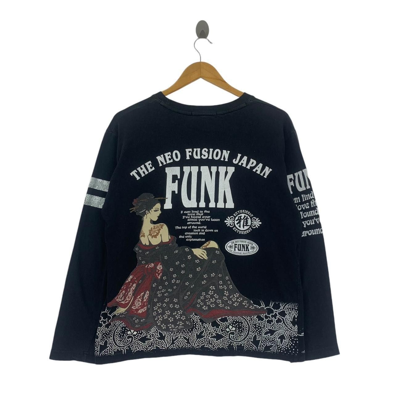 THE NEO FUSION JAPAN Funk Geisha Tattoo Tee Shirt Top Long