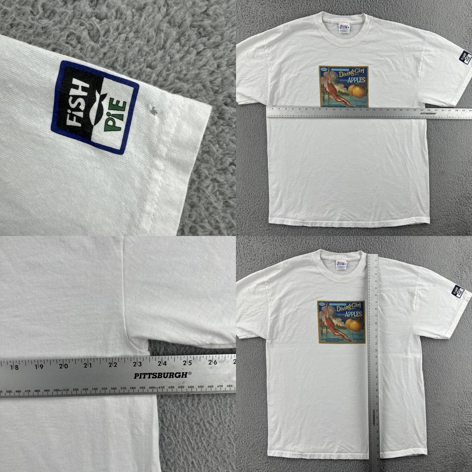 Hanes VINTAGE Hanes Comfor-T T-Shirt California Diving Girl White XL Men Shirt Short Sleeve Crew Neck Size US XL / EU 56 / 4 - 8 Thumbnail