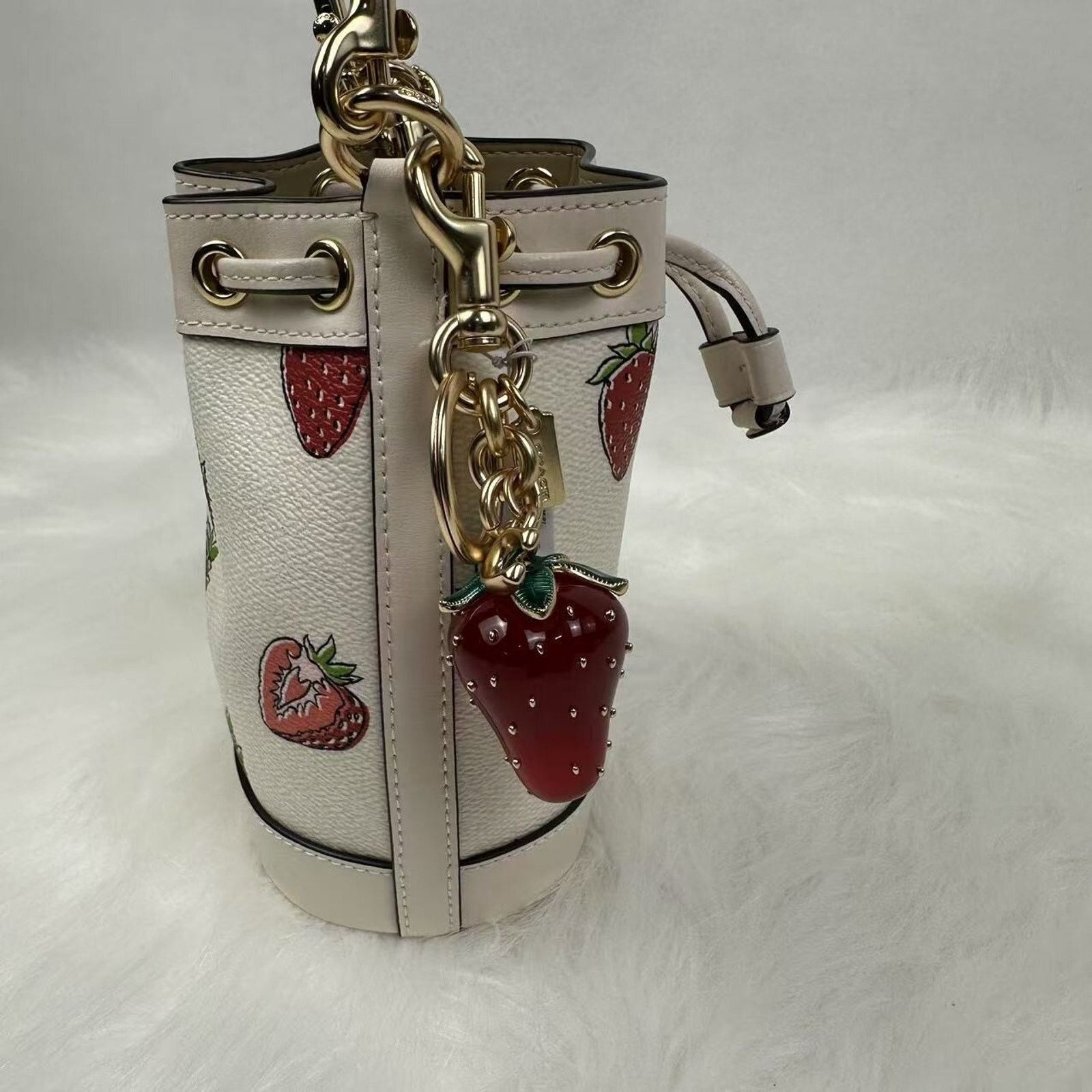 Coach Coach Strawberry Bag Charm In Resin/Gold/Bold Red CAO50 NWT Size ONE SIZE - 3 Thumbnail