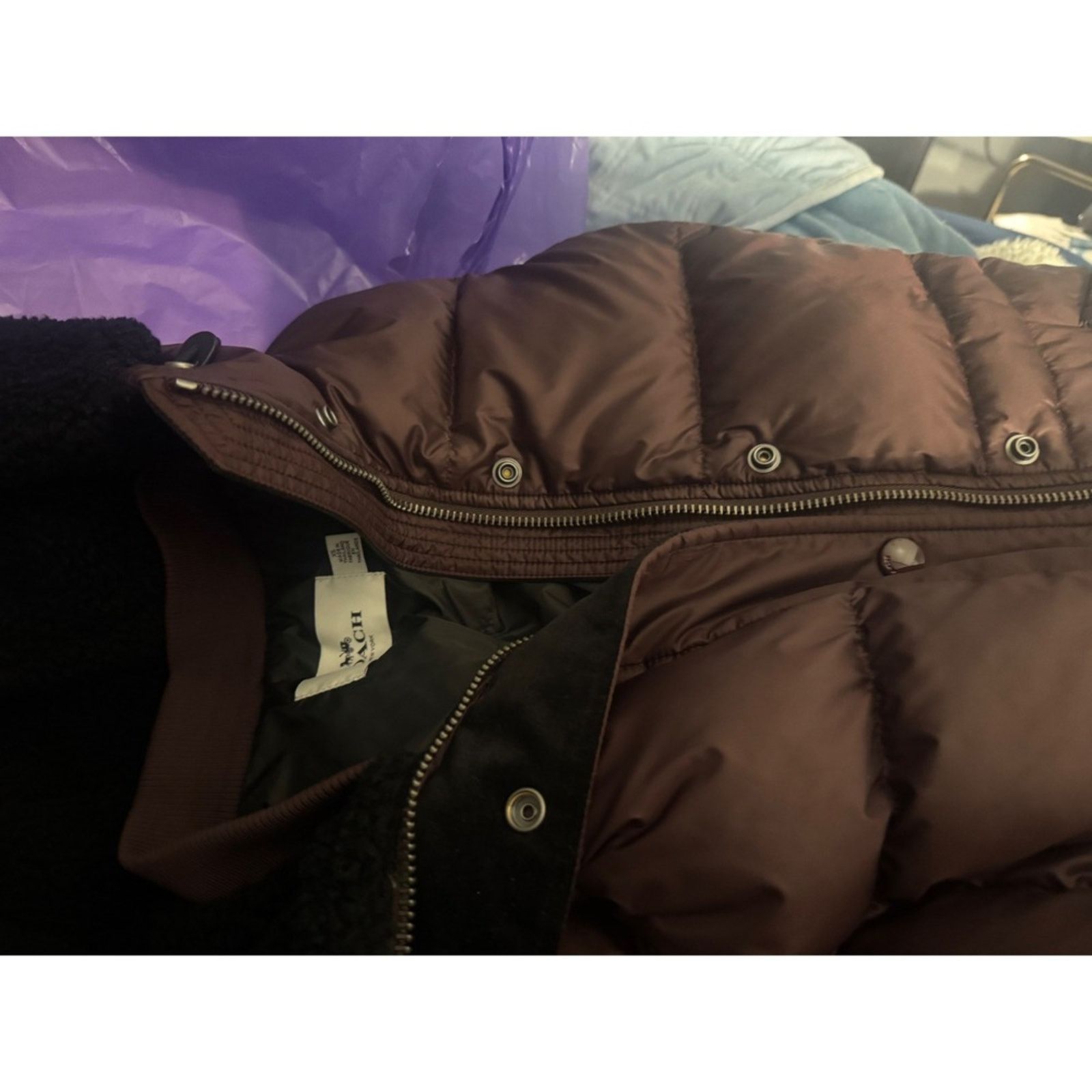Coach Coach Down Puffer Coat Womens Burgundy Quilted Outerwear Size XS / US 0-2 / IT 36-38 - 4 Thumbnail