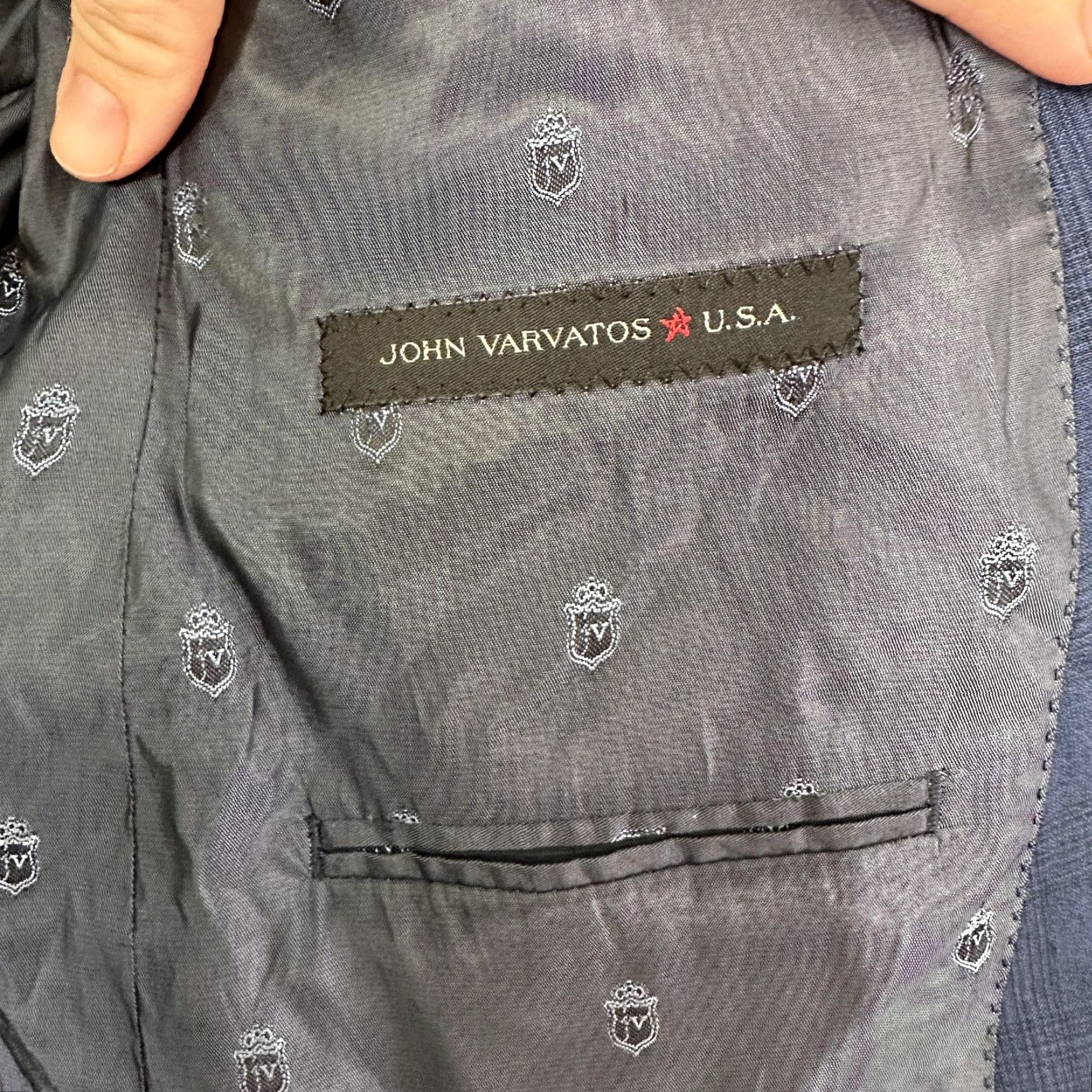 John Varvatos John Varvatos Blazer Mens 40 Blue Plaid Wool Two Button Slim Fit Size 40R - 5 Thumbnail