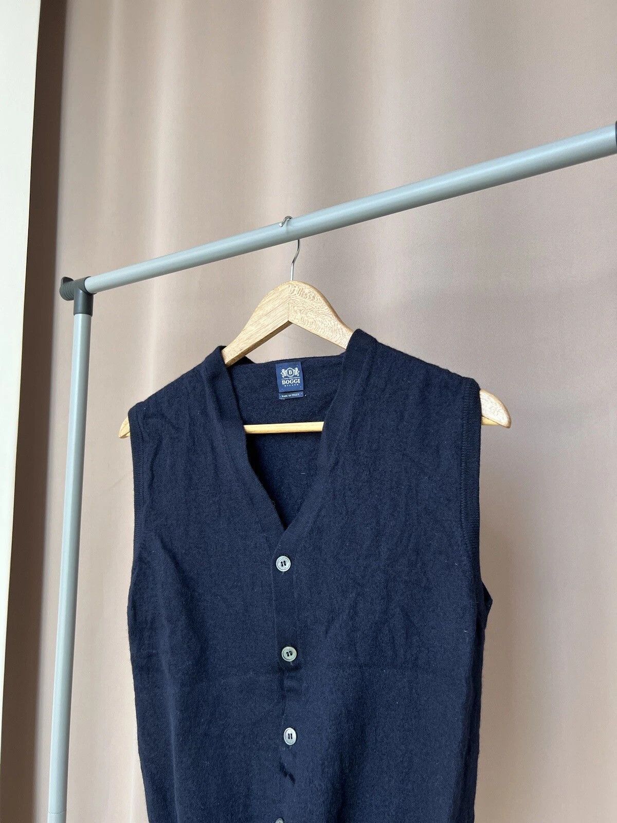 Boggi Boggi Milano Wool Vest Womens Size M/L Navy Blue Sleeveless Size L / US 10 / IT 46 - 2 Thumbnail