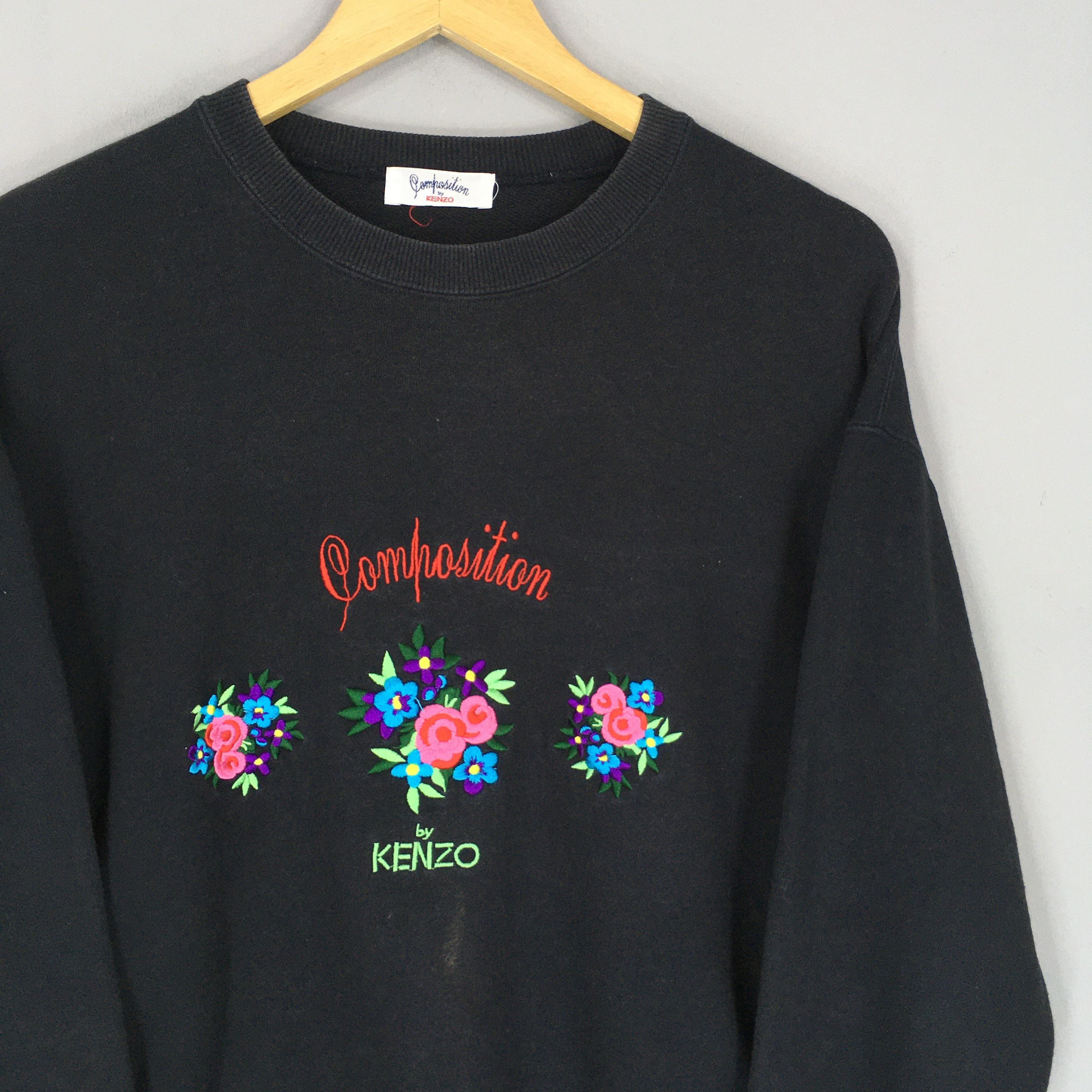 Kenzo Vintage Composition by Kenzo Black Sweatshirt Large Size US L / EU 52-54 / 3 - 2 Thumbnail