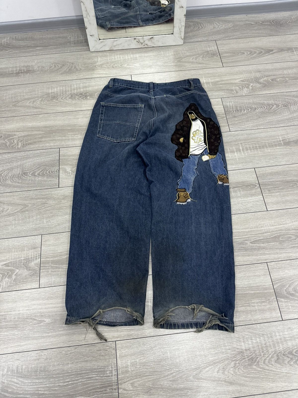 Vintage Baggy Jnco Style Wide Leg Japanese Jeans Hip Hop Rap