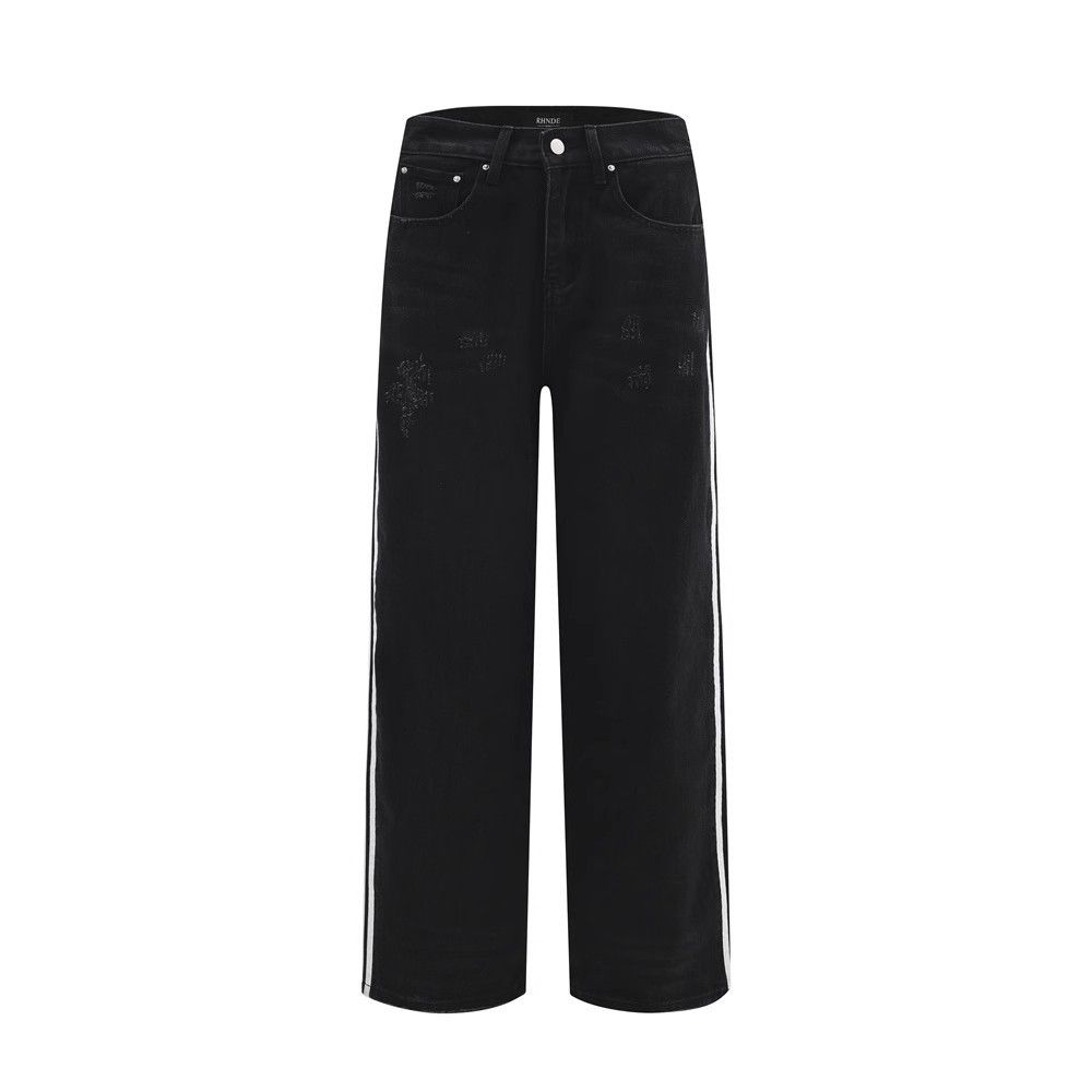 Japanese Brand × Jean Dtreet American side stripe matching loose casual jeans Size US 32 / EU 48 - 5 Thumbnail