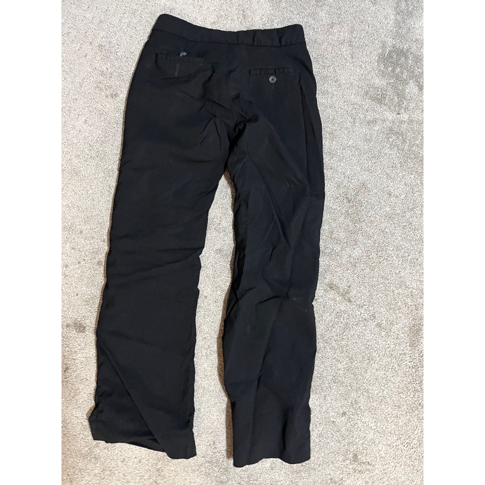 Banana Republic Banana Republic Dress Pants Martin-Fit Women 0P Petite Black Cotton Straight Lined Inseam 25 in Men? Size 25" / US 0 / IT 36 - 3 Thumbnail