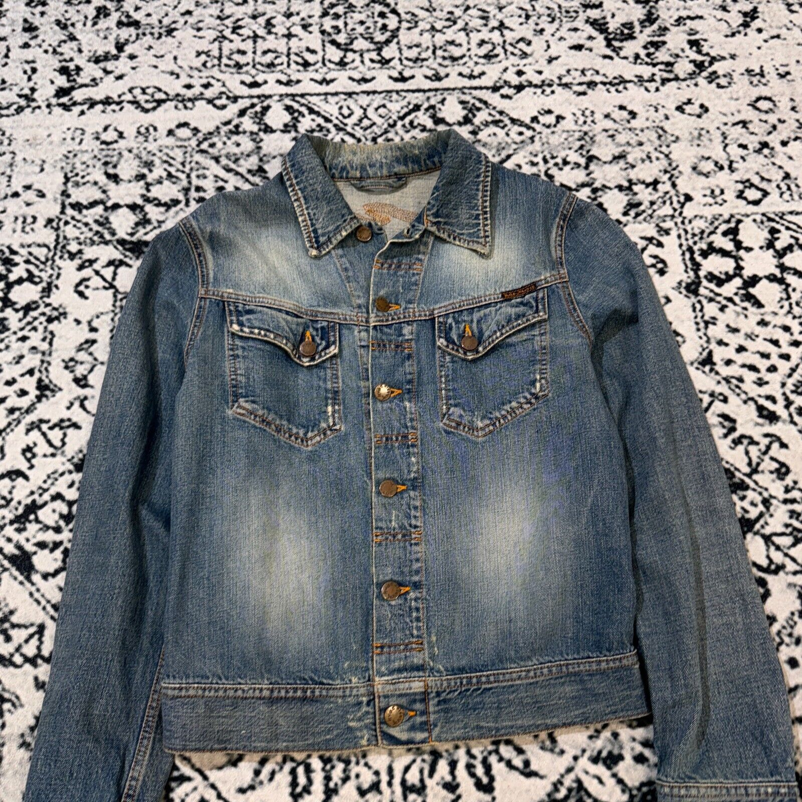 Nudie Jeans × Vintage Vintage Nudie Jeans Blue Cotton Denim Trucker Jacket Size S Size US S / EU 44-46 / 1 - 5 Thumbnail
