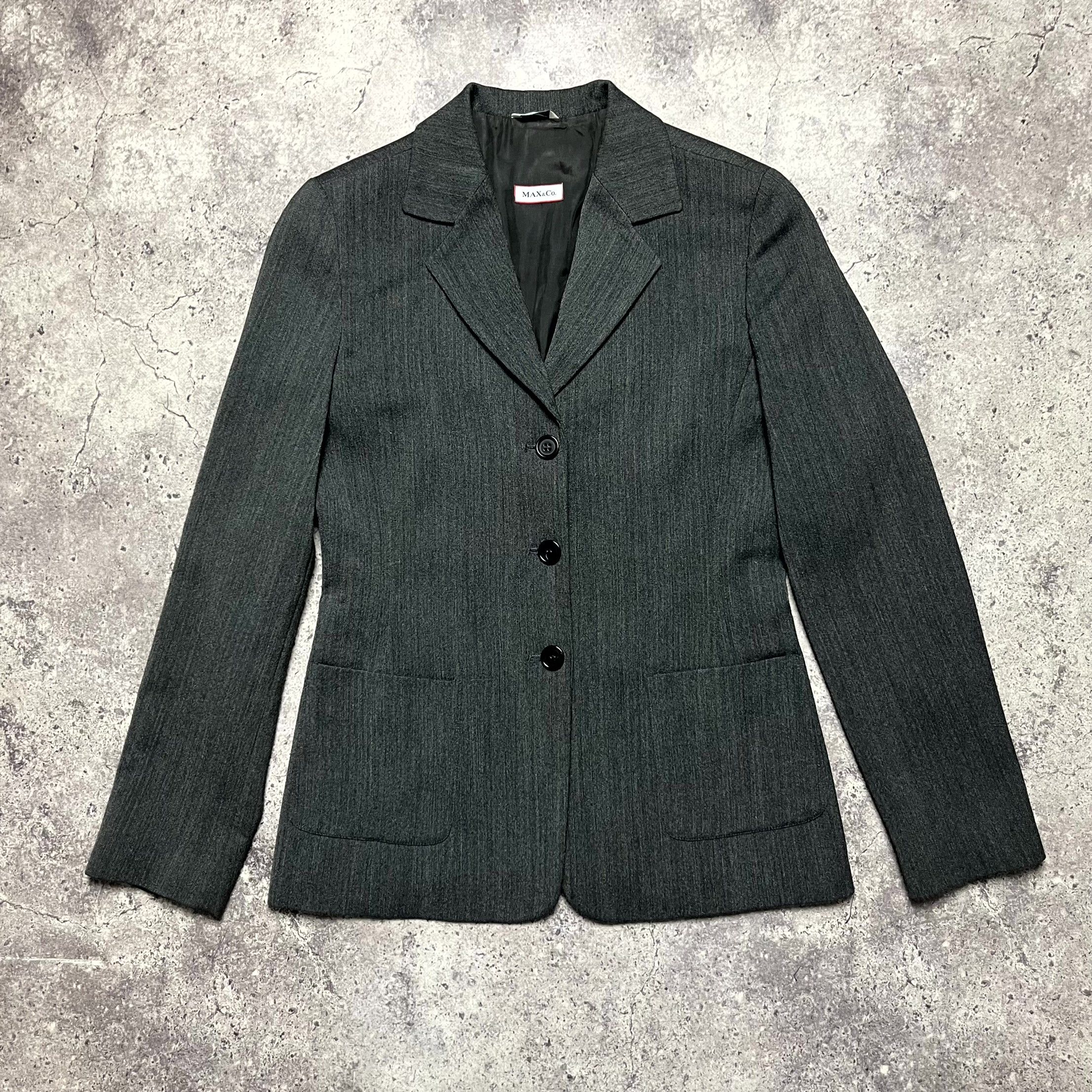 MAX&Co. Max Mara Gray Suit Blazer Pants Wool Blend IT38 US6 Size XS / US 0-2 / IT 36-38 - 8 Thumbnail