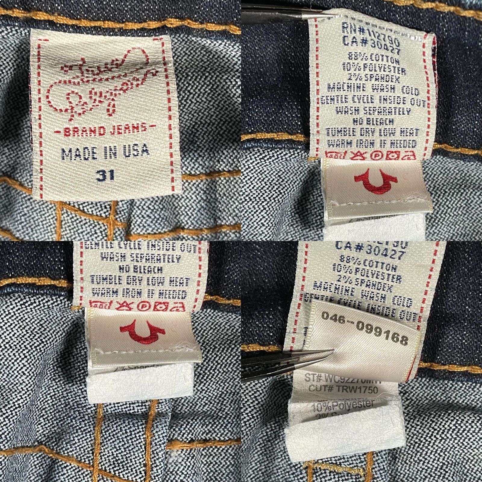 True Religion VINTAGE True Religion Jeans Womens 31 Dark Wash Bootcut Horseshoe Logo Stretch Made USA Size 24" / US 00 / IT 34 - 9 Thumbnail