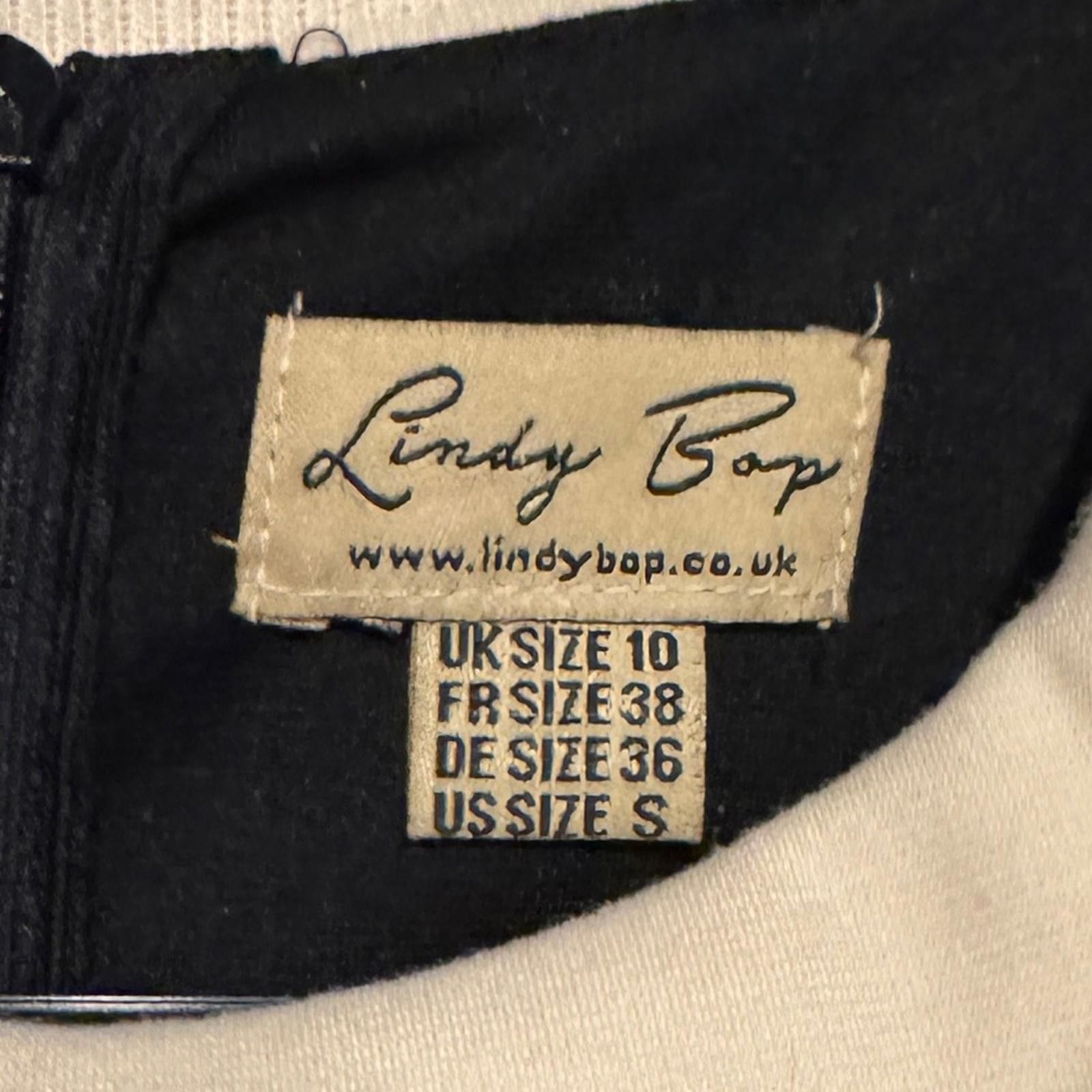 Designer Classic Black and Cream Vintage Style Dress by Lindy Bop Size S / US 4 / IT 40 - 2 Thumbnail