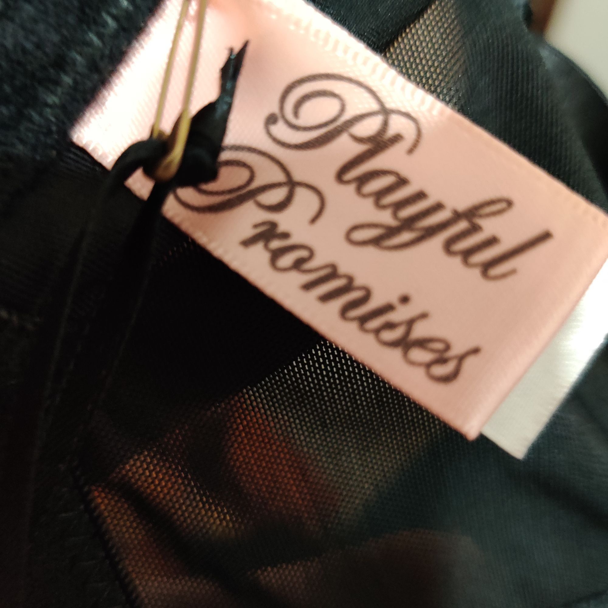 Other Playful Promises 34DD teal satin convertible bra black orang Size ONE SIZE - 4 Thumbnail