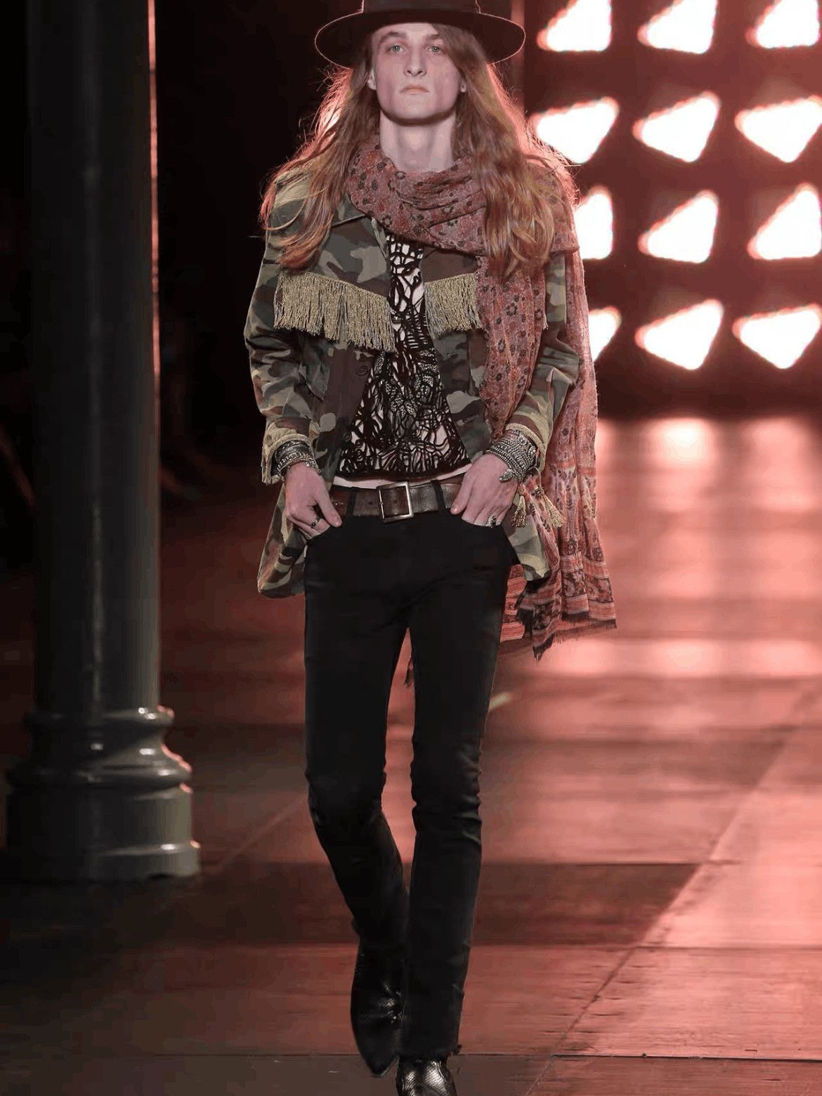 Saint Laurent Paris Sz 44 Saint Laurent Paris by Hedi 15SS Camo Jacket-2508 Size US S / EU 44-46 / 1 - 7 Thumbnail