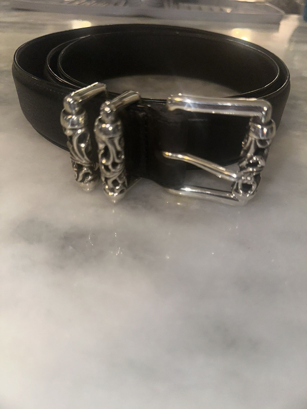 Chaîne Chrome Hearts 14 1/2 Pouces - Modèle Roulant - Bijou Homme Occasion - Fabriqué Au Japon