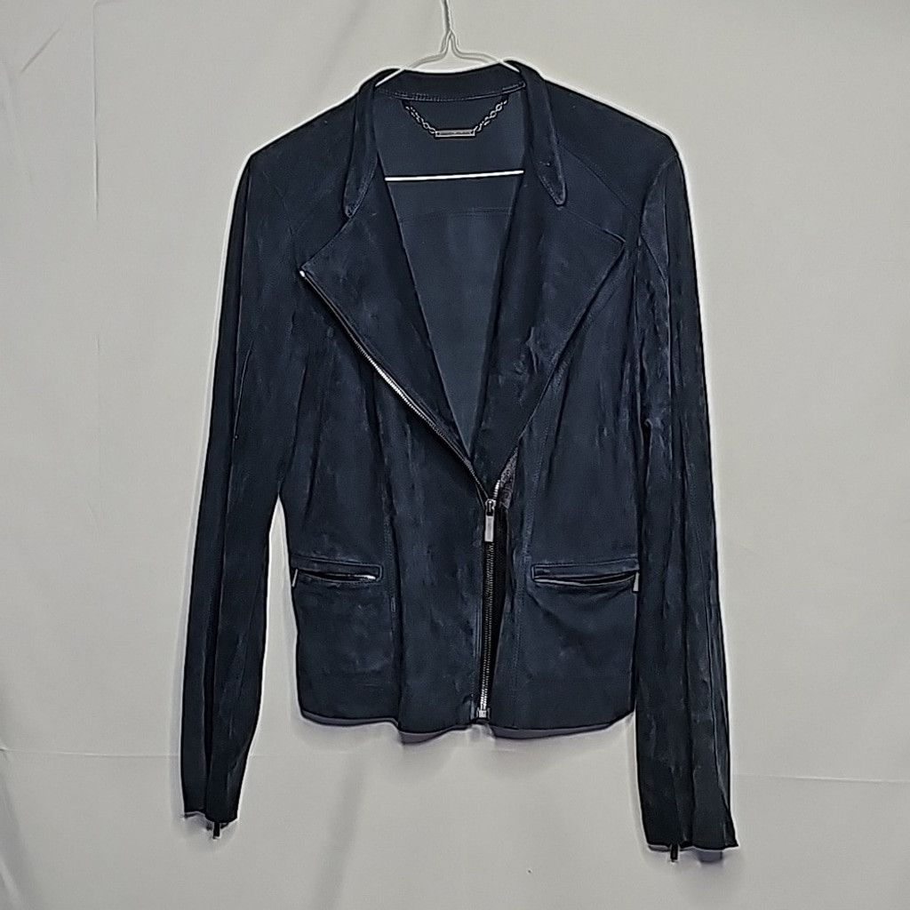 Elie Tahari Elie Tahari blue 100% lamb suede zipper warm jacket Medium Size M / US 6-8 / IT 42-44 - 1 Thumbnail