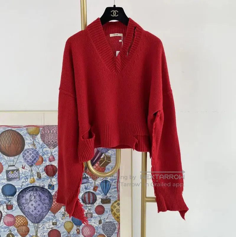 Burberry Burberry Red Wool Long Sleeve Sweater. Size M / US 6-8 / IT 42-44 - 1 Thumbnail