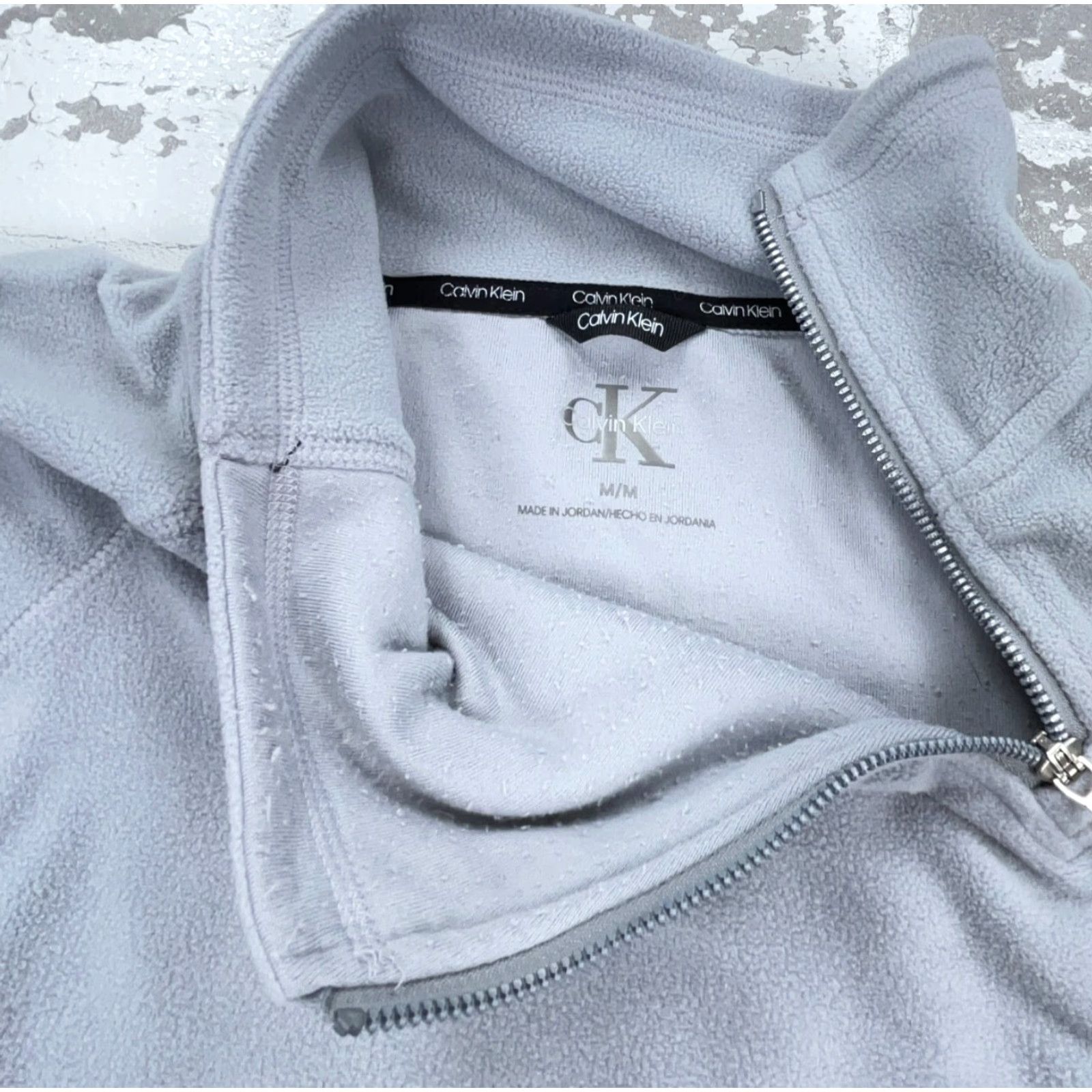 Calvin Klein Calvin Klein Sweater Women Medium Gray Fleece Pullover Mock Neck 1/4 Zip Logo Embroidered Casual Shirt/Top Size M / US 6-8 / IT 42-44 - 6 Thumbnail