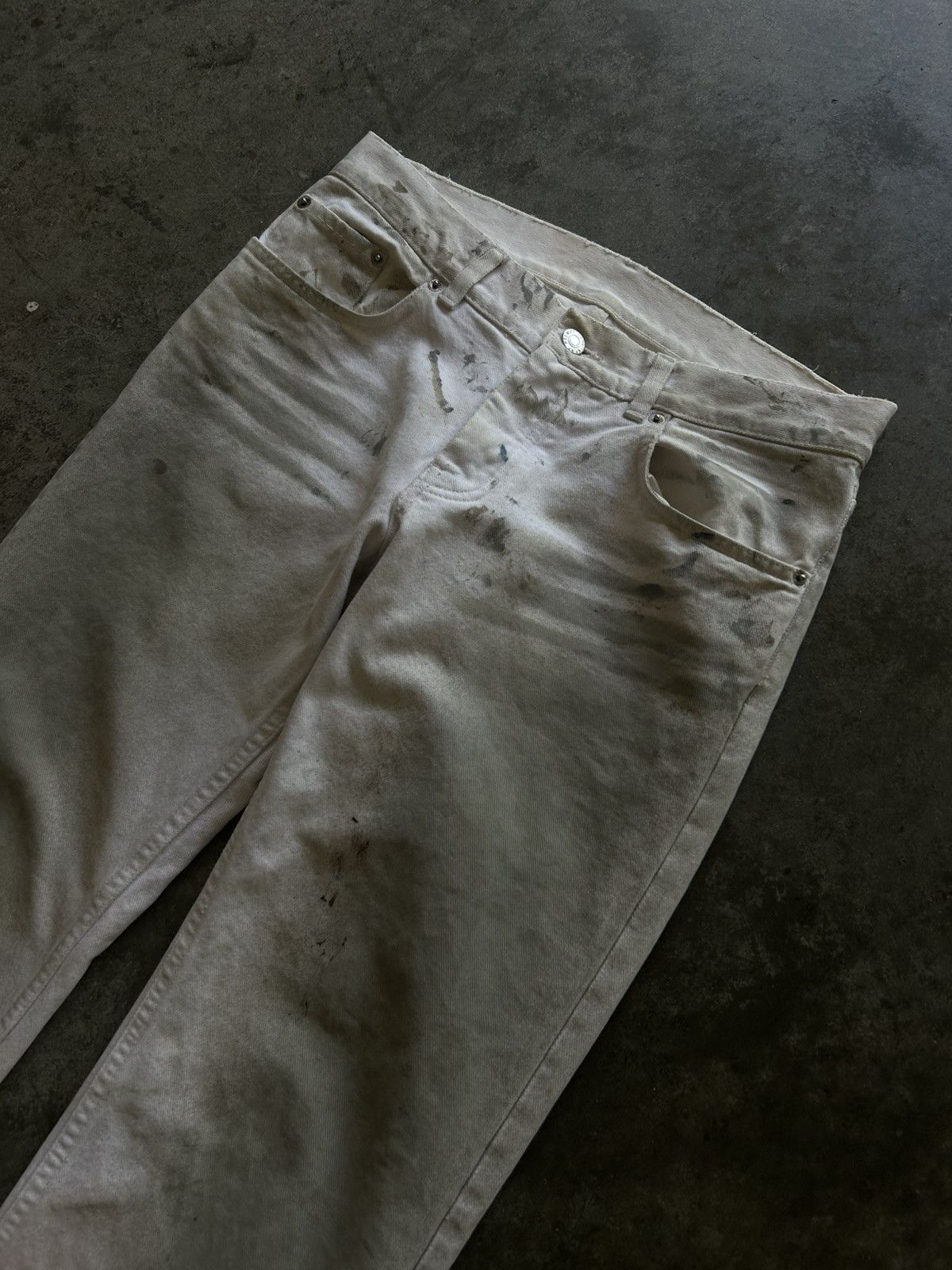 Helmut Lang SS03 Painter Denim Dirty Distressed Size US 29 - 4 Thumbnail