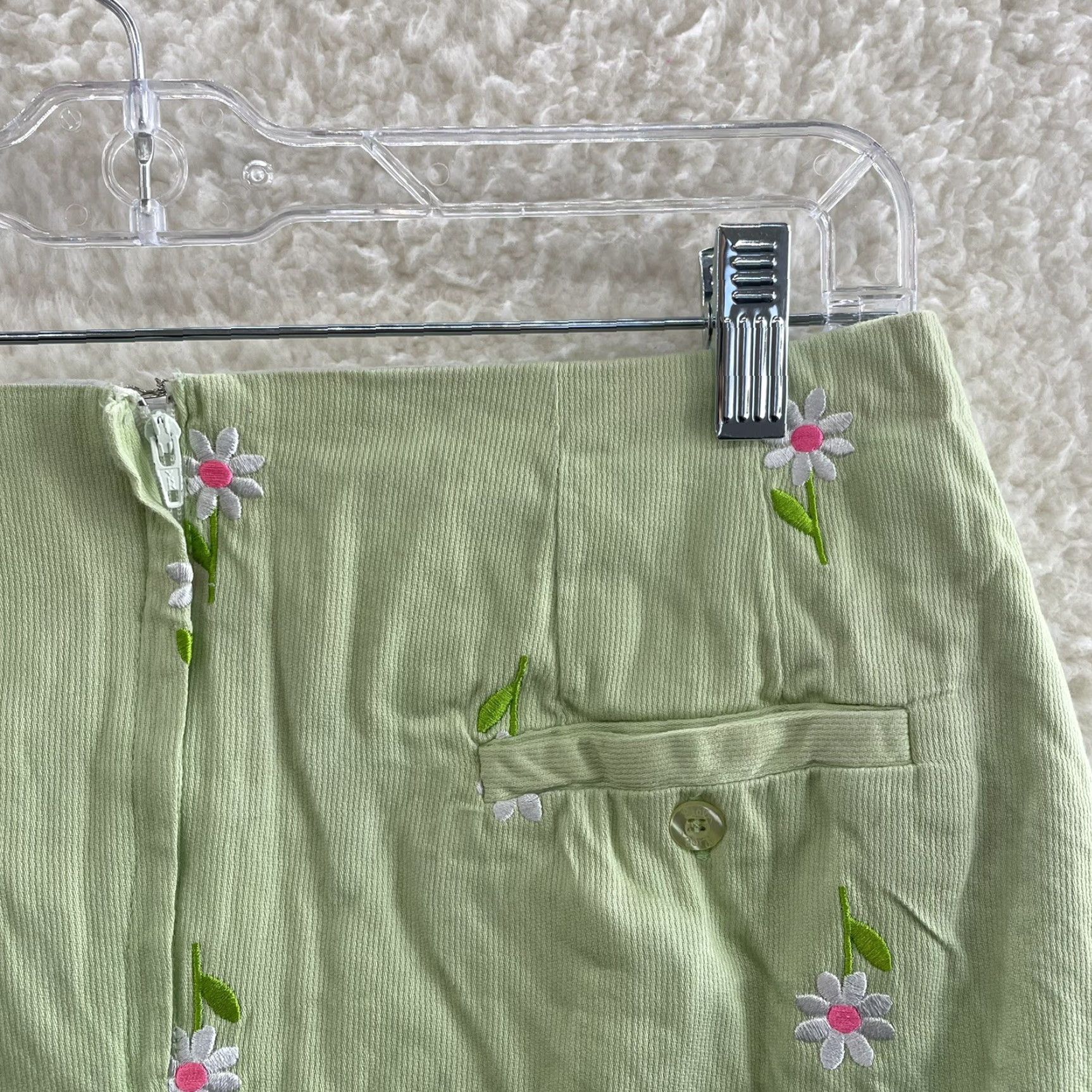 Lilly Pulitzer Lilly Pulitzer Mini Skirt Green High Waisted Floral Preppy Women's M Medium Short Skirt 90s Style Ladies Size 32" / US 10 / IT 46 - 3 Thumbnail