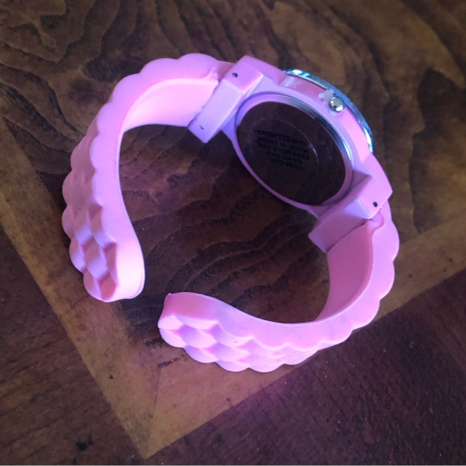Geneva Ladies Geneva bubblegum pink soft silicone cuff watch Size ONE SIZE - 7 Thumbnail