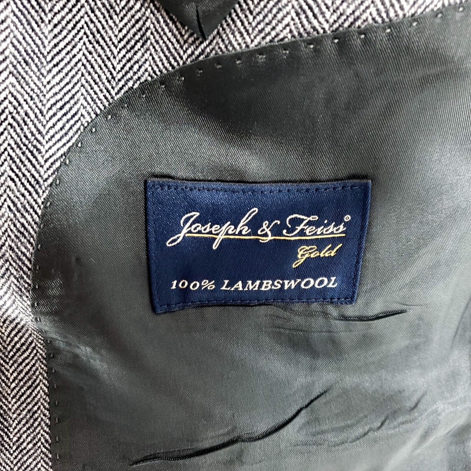 Joseph & Feiss Joseph & Feiss Gold Tweed Lambswool 2 Button Sport Coat 44R Size 44R - 7 Thumbnail