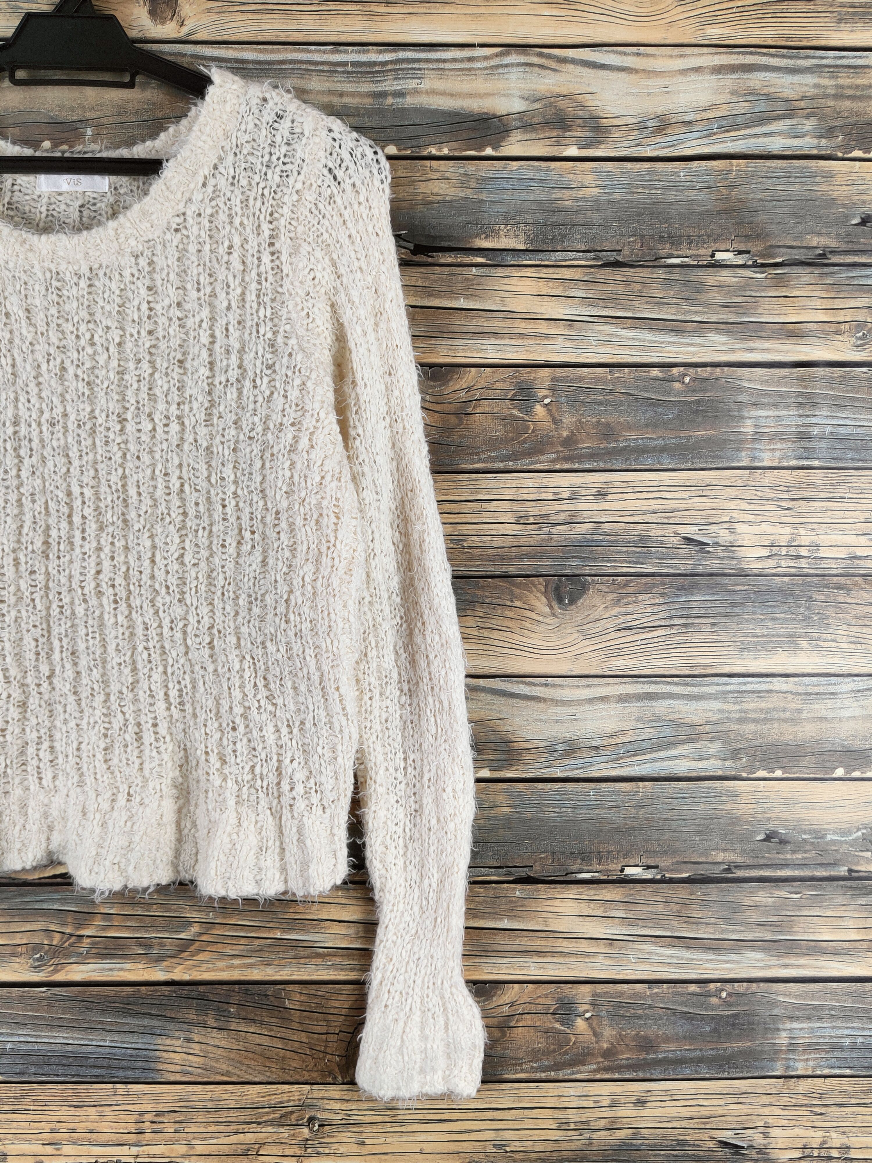Japanese Brand DL Vis Cream Fur Mohair Knitwear #46-539 Size S / US 4 / IT 40 - 5 Thumbnail