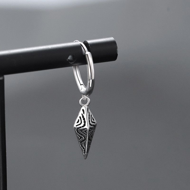 Jewelry × Sterling Silver Hip-hop Earrings One Pairs Chrome Jewelry Size ONE SIZE - 3 Thumbnail