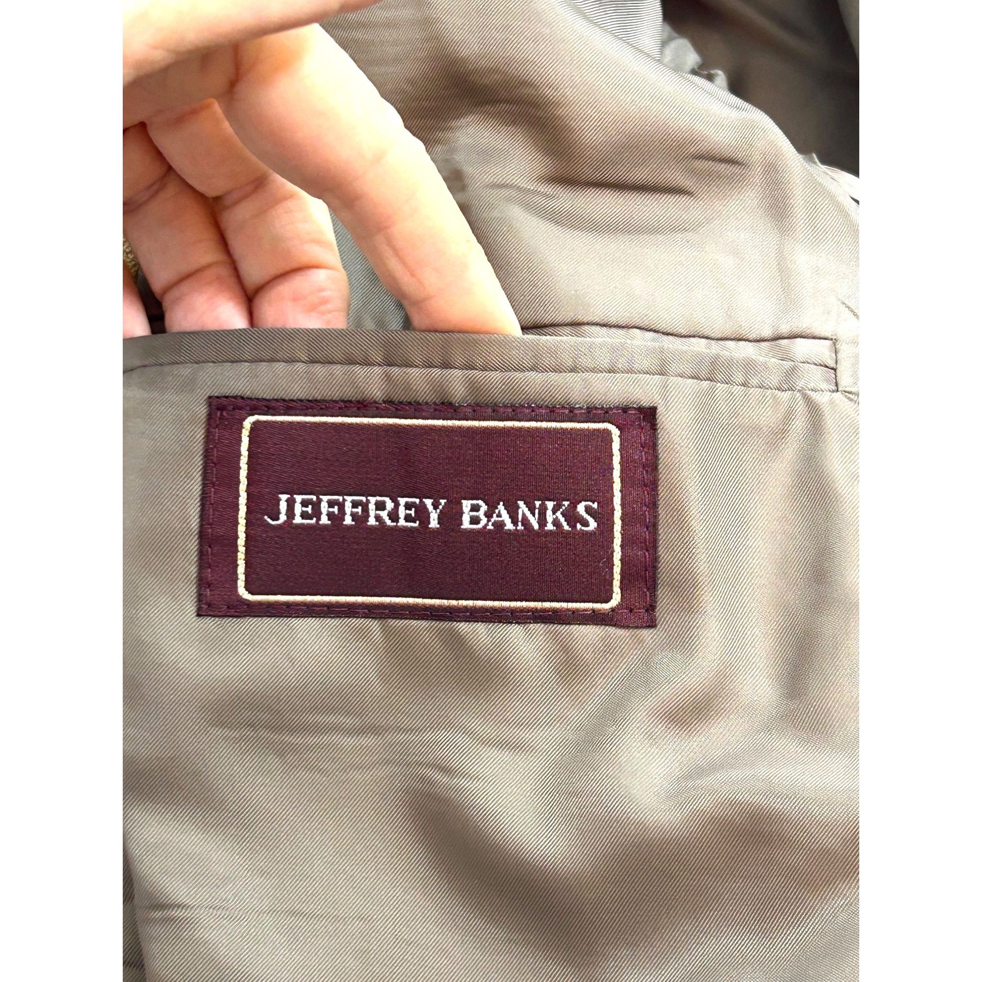 Other Jeffrey Banks Men’s Blazer Brown 42 R Vintage Polyester Sued Size US L / EU 52-54 / 3 - 5 Thumbnail