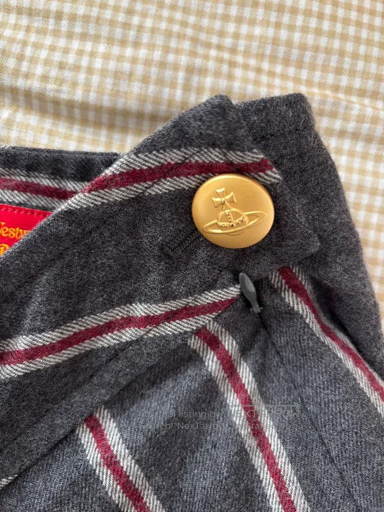 Vivienne Westwood Vivienne Westwood size 3 Rare Gray Red and White Wool Strip Size 24" / US 00 / IT 34 - 3 Thumbnail