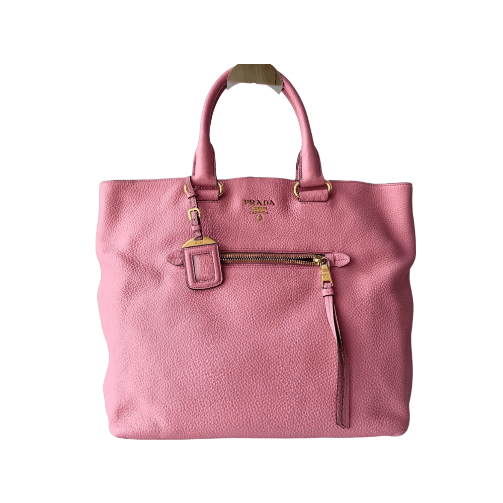 Prada Prada Pink Leather Tote Bag One Size Size ONE SIZE - 1 Thumbnail