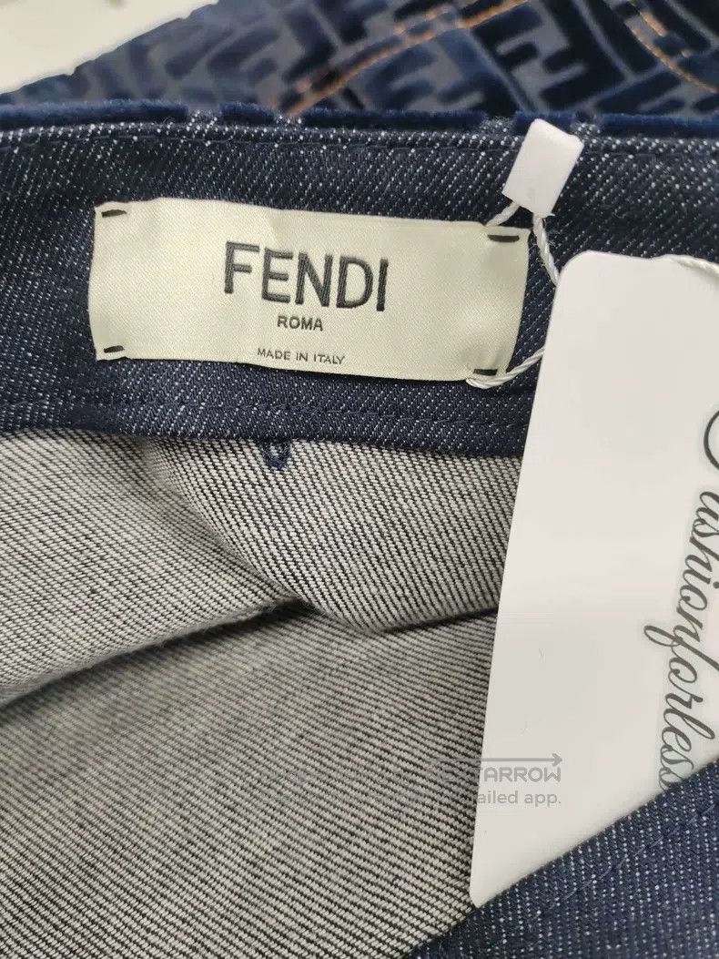 Fendi Fendi Denim Velvet Skirt Size 25" / US 0 / IT 36 - 3 Thumbnail