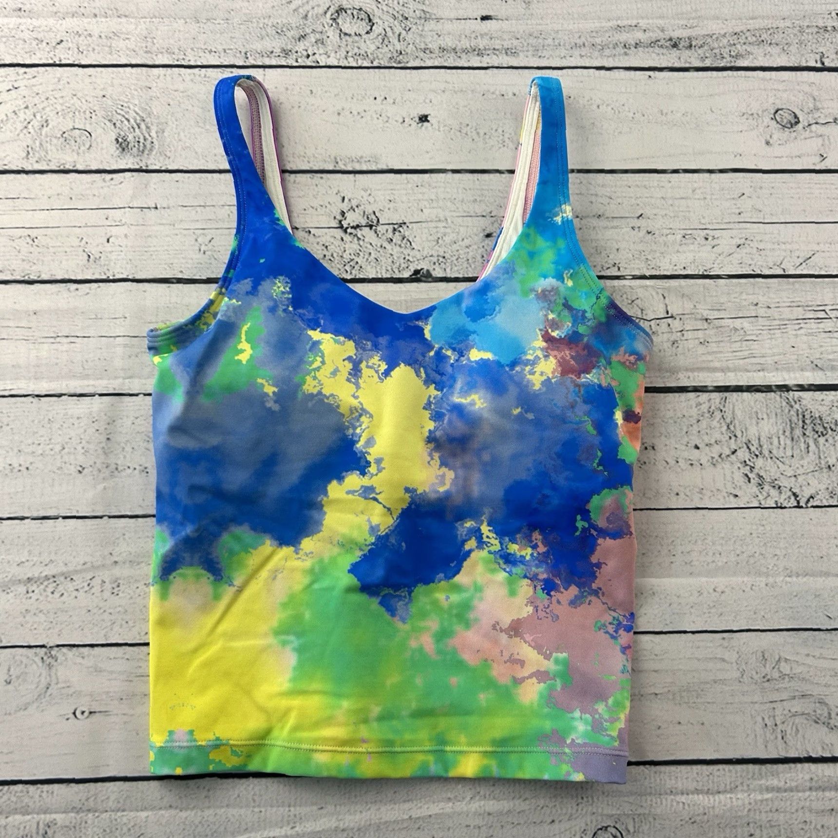 Vintage ZYIA Active Crop Bra Top Padded Splatter Print Women's XS Blue Size XS / US 0-2 / IT 36-38 - 2 Thumbnail