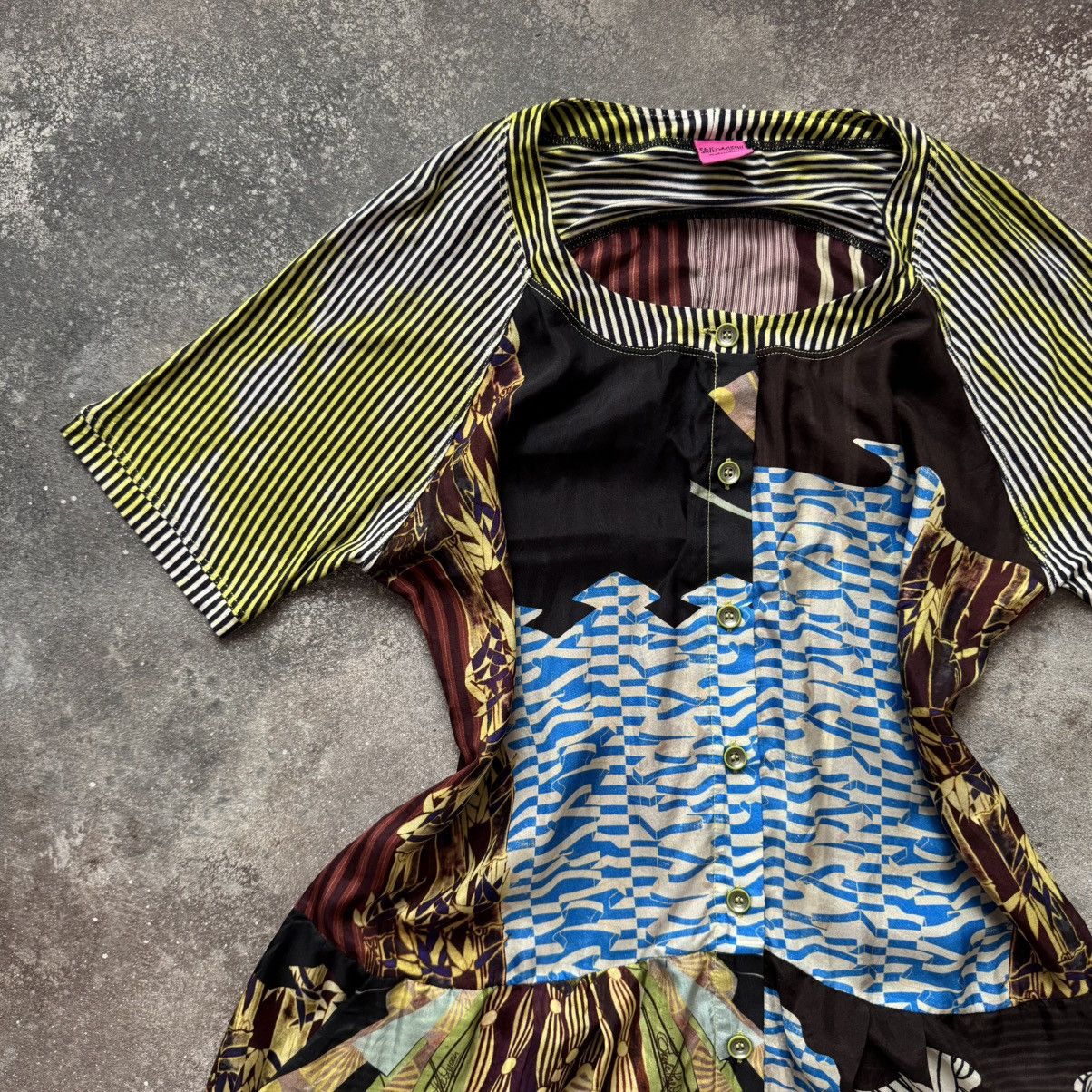 Hysteric Glamour Save the Queen Vintage Y2K Avant Garde Abstract Silk Dress Size S / US 4 / IT 40 - 3 Thumbnail