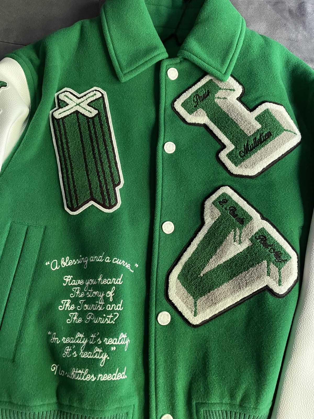 Louis Vuitton Louis Vuitton Green Patches Purist v. Tourist Varsity Jacket Size US S / EU 44-46 / 1 - 3 Thumbnail