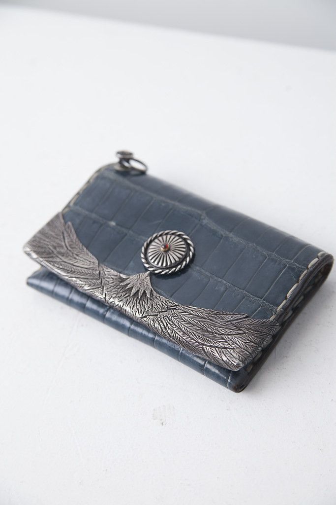 The Flat Head Silver & crocodile leather wallet Size ONE SIZE - 1 Thumbnail