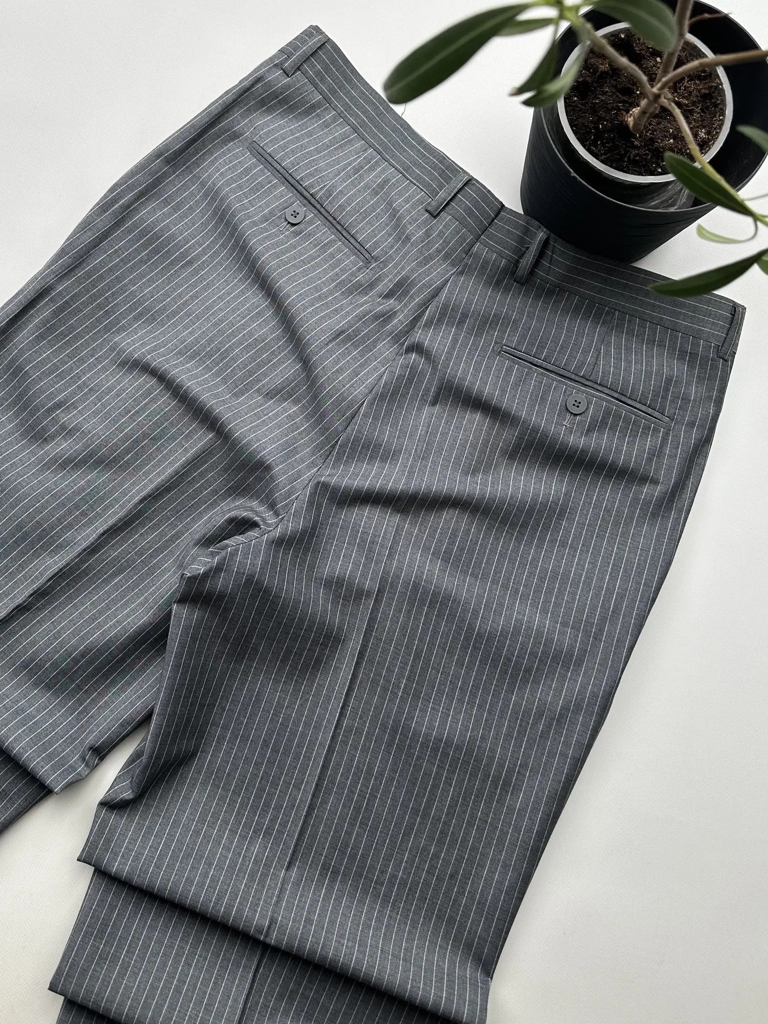 Armani Armani Collezioni Vintage Striped Wool Pants Size US 36 / EU 52 - 11 Thumbnail