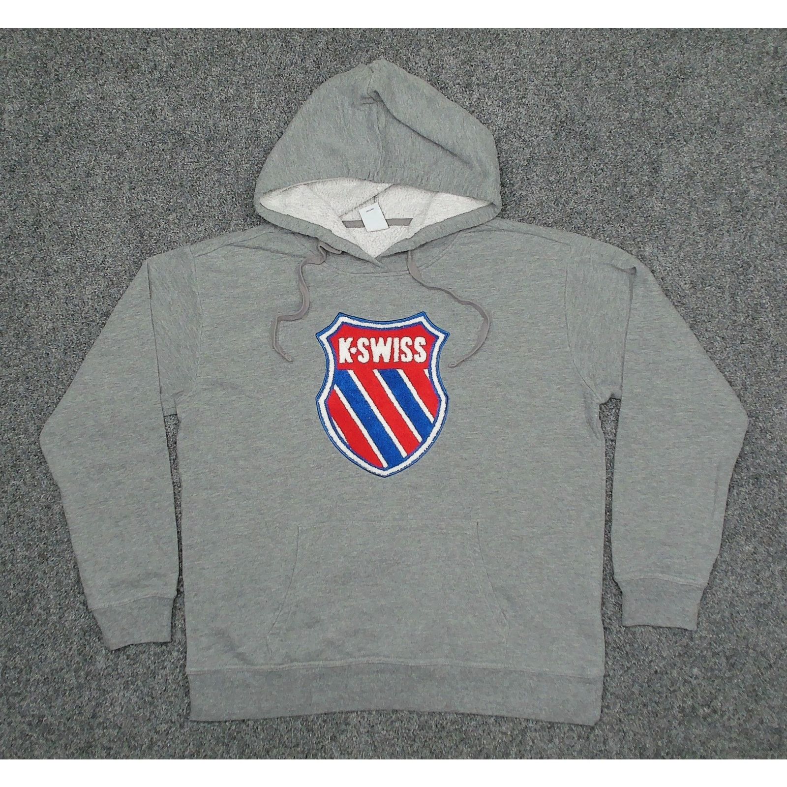 K-Swiss K-Swiss | Y2K Boxy Chenille Shield Patch Hoodie Gray Size L / US 10 / IT 46 - 3 Thumbnail