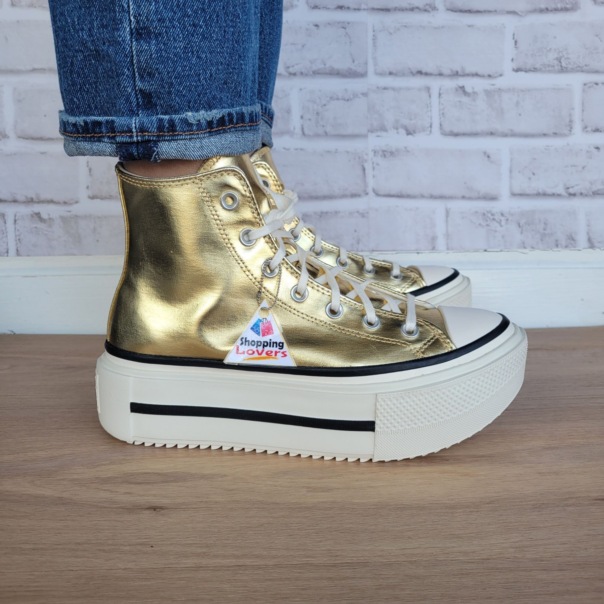 Converse ⭐Converse Chuck Taylor Lift Double Stack Gold 10.5 Womens Sh Size US 10.5 / IT 40.5 - 2 Thumbnail