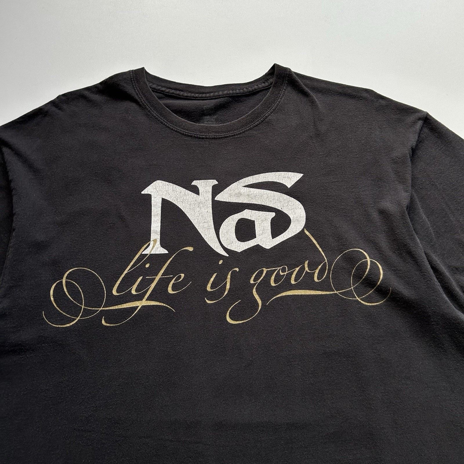 Hanes Vintage Nas Life Is Good T Shirt XL Rap Hip Hop Promo Faded Size US XL / EU 56 / 4 - 2 Thumbnail