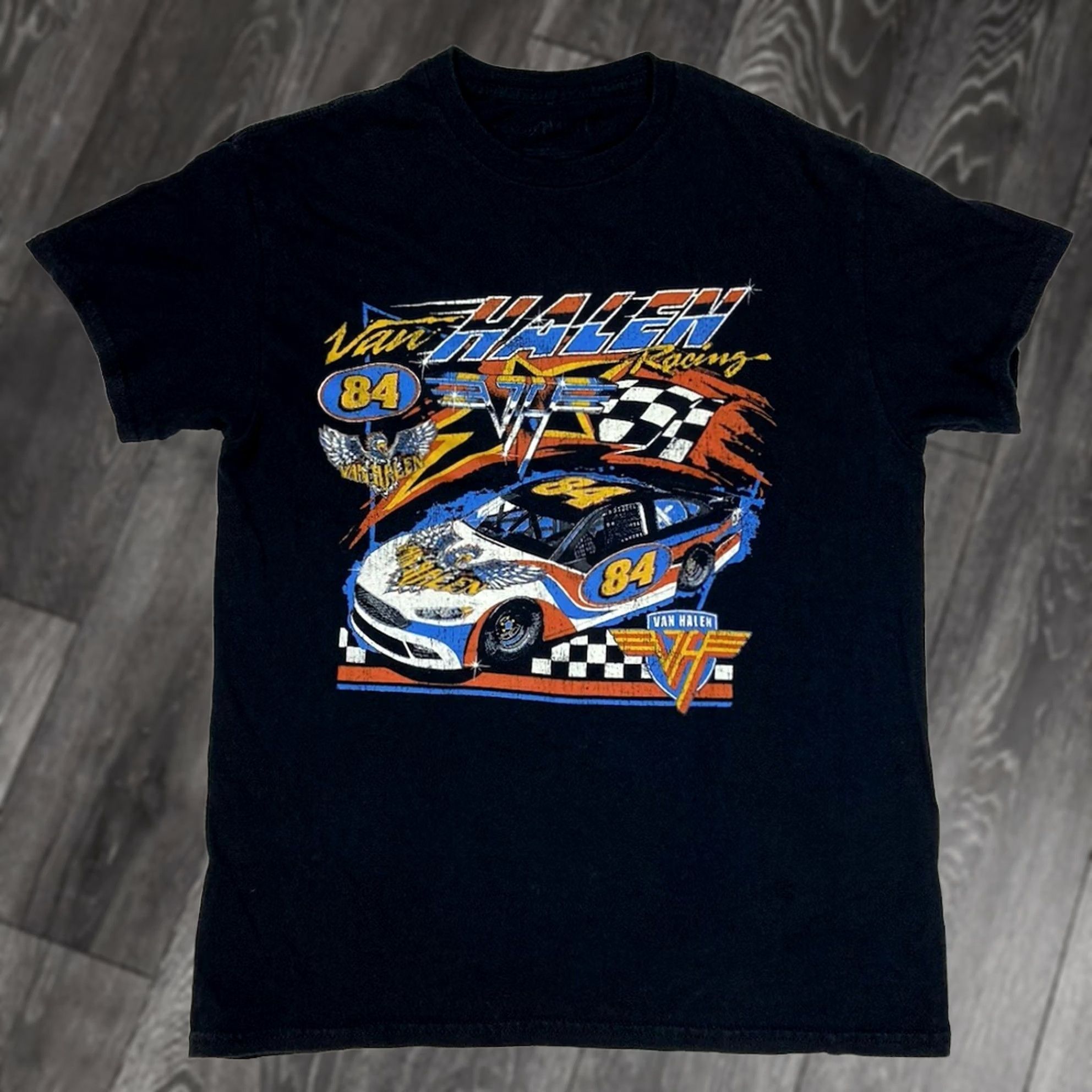 Vintage VINTAGE Van Halen Racing 84 Graphic T-shirt Women Medium Black Short Sleeve Music Size M / US 6-8 / IT 42-44 - 1 Thumbnail